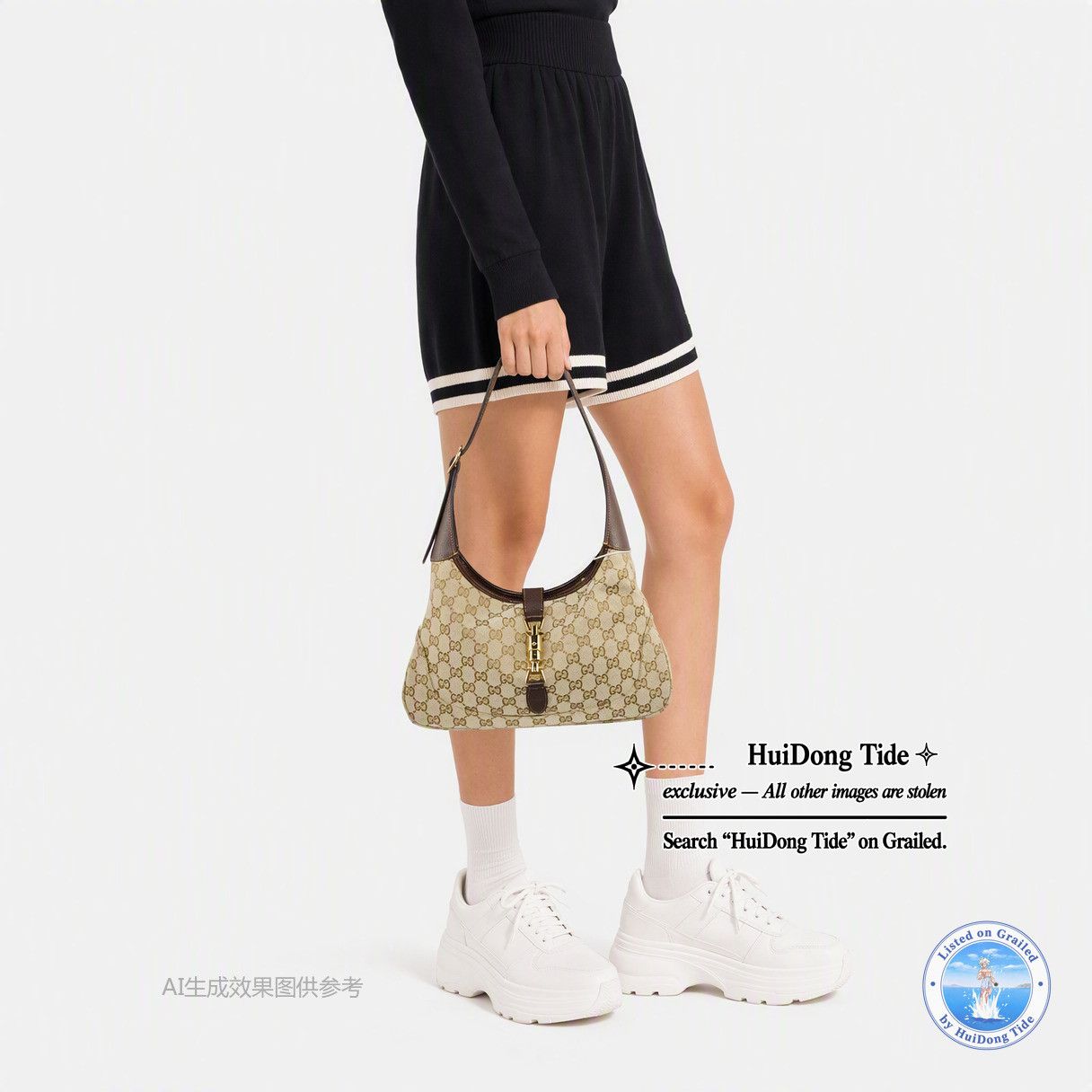 Gucci Gucci Jackie Monogram Canvas Shoulder Bag ONE SIZE Size ONE SIZE - 2 Thumbnail