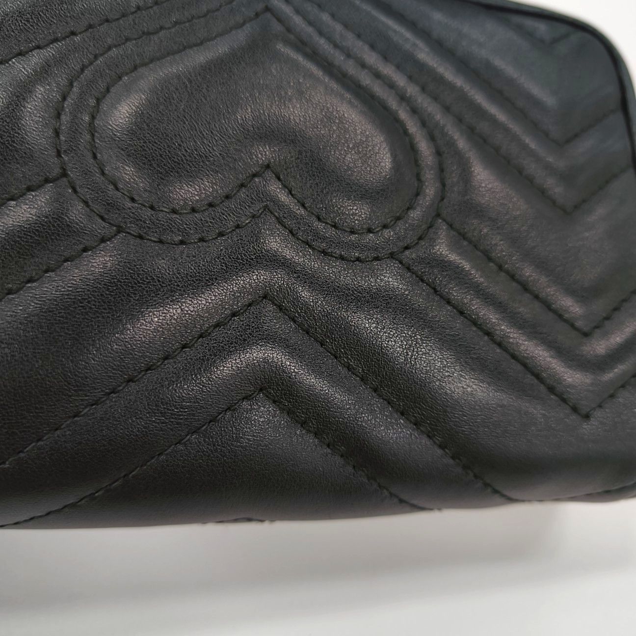 Gucci Gucci GG Marmont Black Leather Quilted Chain Shoulder Bag Size ONE SIZE - 12 Thumbnail