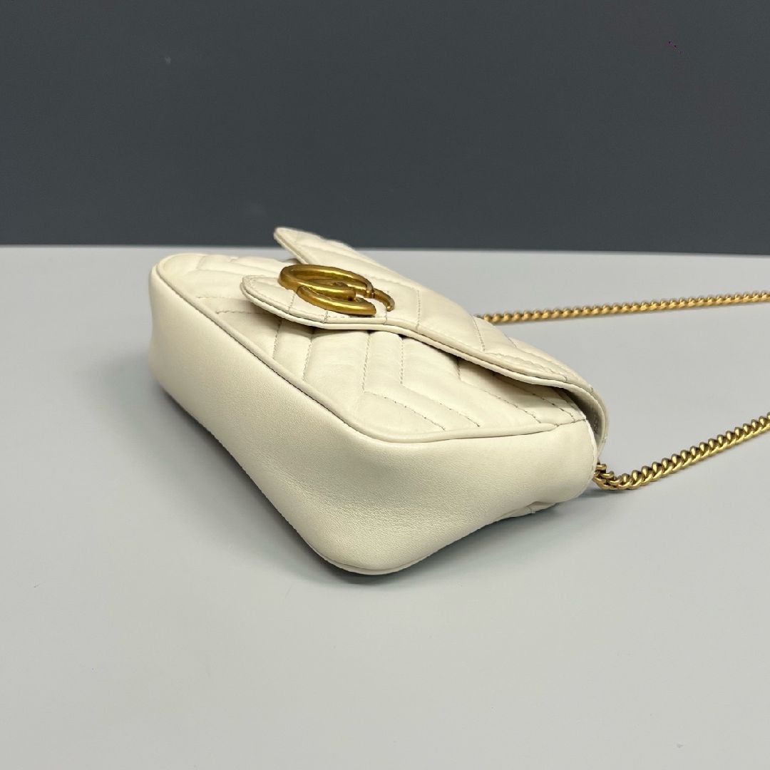 Gucci Gucci GG Marmont Mini Chevron Leather Chain Bag Size ONE SIZE - 4 Thumbnail