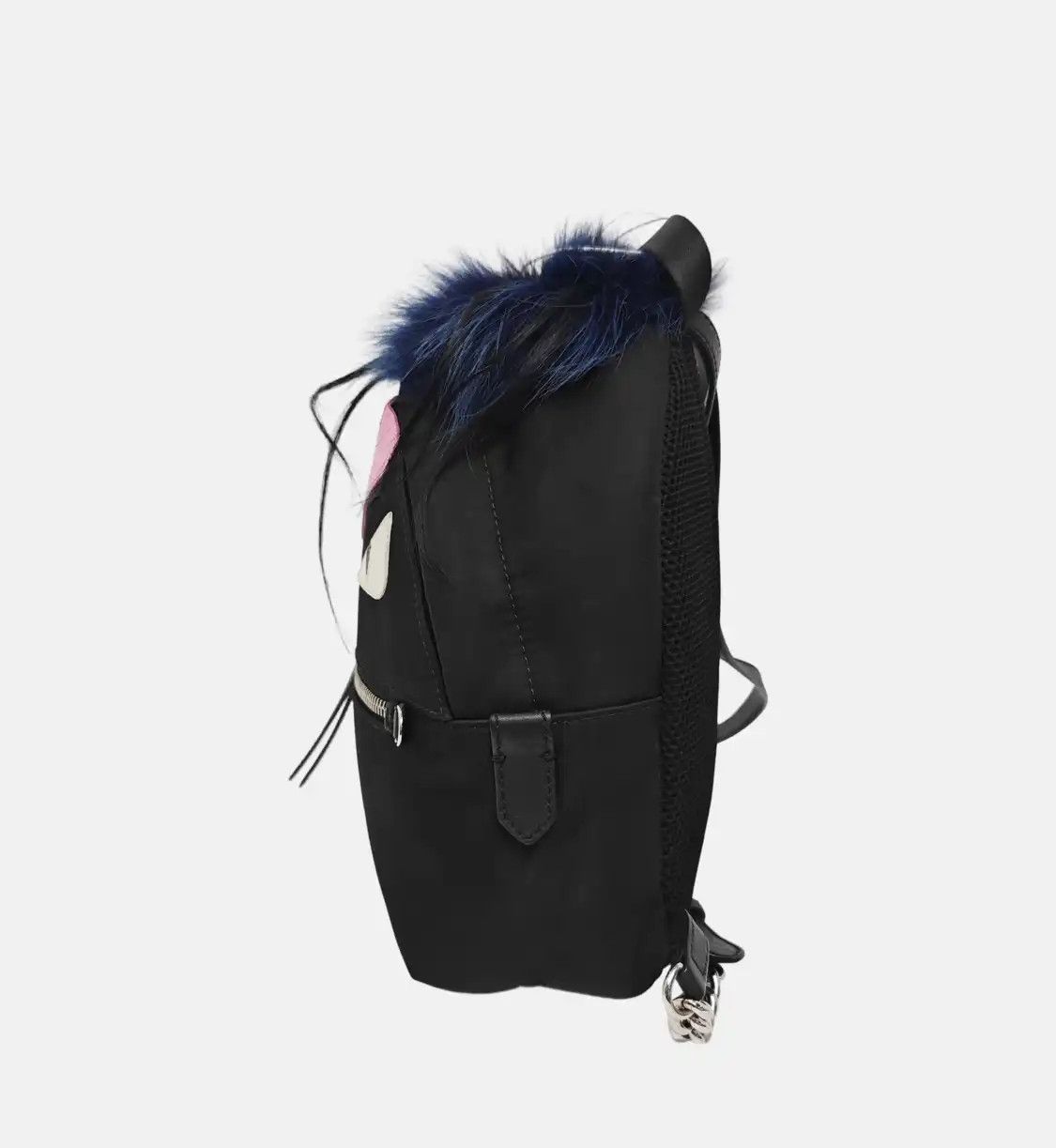 Fendi FENDI Monster black nylon Bag Bugs backpack silver hardware Size ONE SIZE - 3 Thumbnail