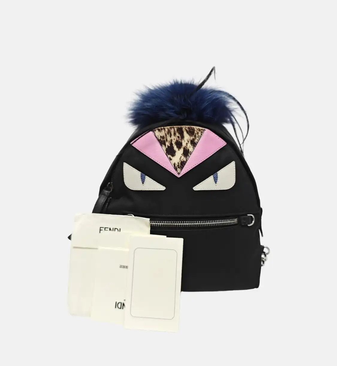 Fendi FENDI Monster black nylon Bag Bugs backpack silver hardware Size ONE SIZE - 8 Thumbnail