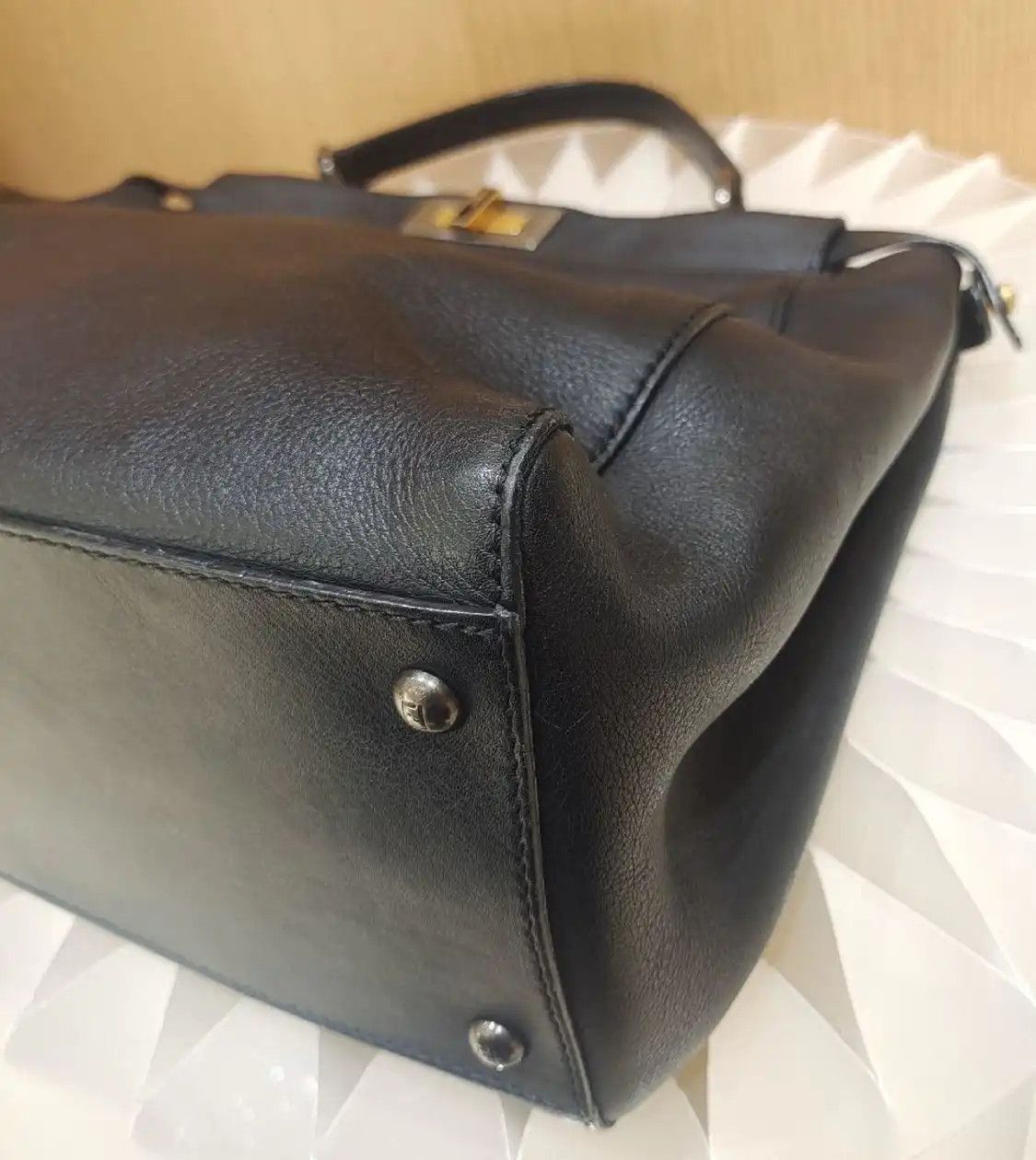 Fendi FENDI Peekaboo Large black cowhide leather shoulder bag Size ONE SIZE - 7 Thumbnail