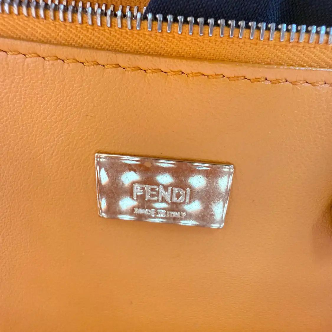 Fendi FENDI Peekaboo mini orange sheepskin woven handbag gold hardware Size ONE SIZE - 10 Thumbnail