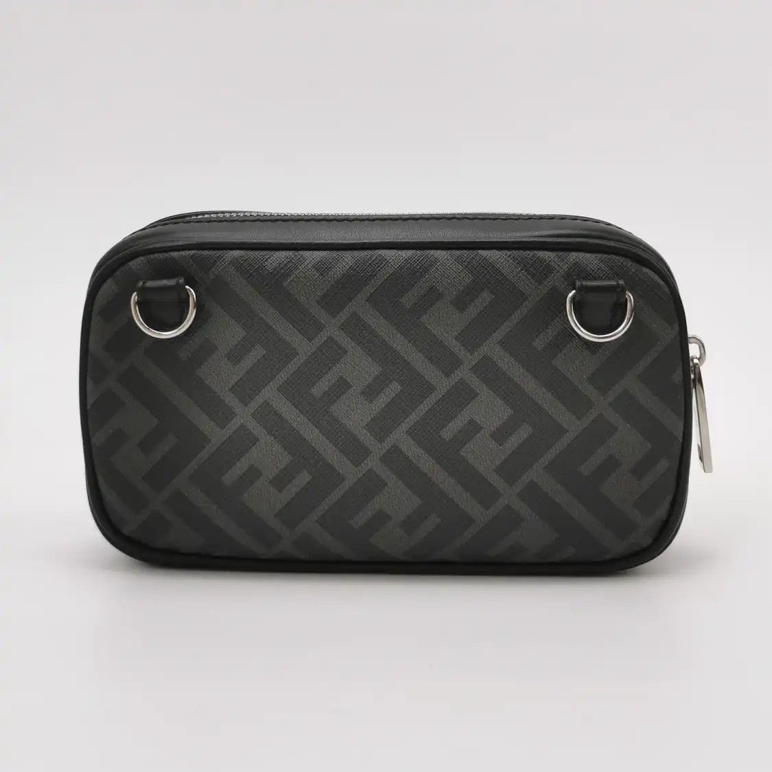 Fendi FENDI camera bag grey coated canvas doubleF print crossbody bag silver hardware Size ONE SIZE - 4 Thumbnail