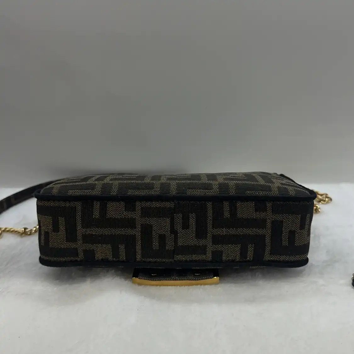Fendi FENDI Baguette mini brown fabric doubleF jacquard baguette bag shoulder bag Size ONE SIZE - 5 Thumbnail