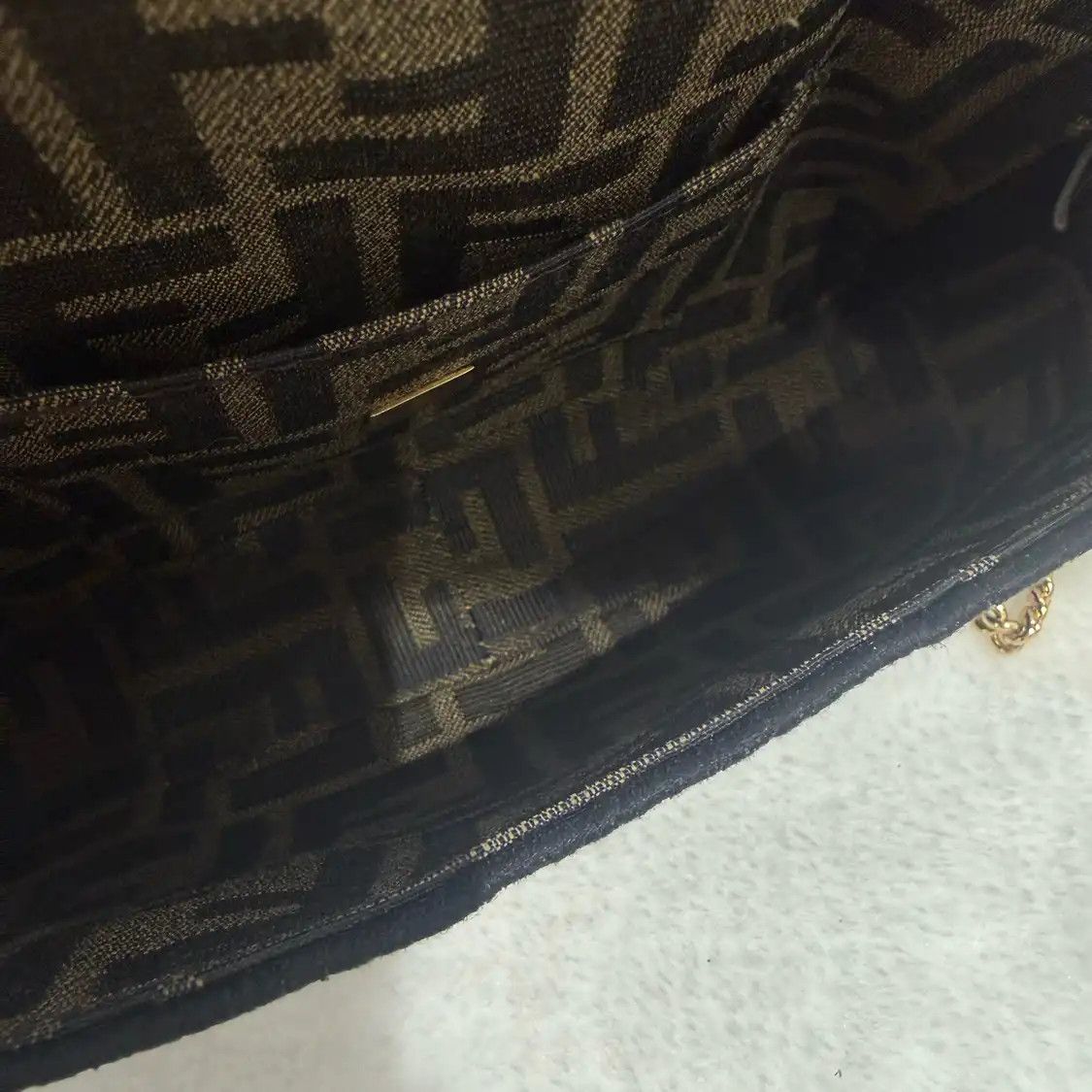 Fendi FENDI Baguette mini brown fabric doubleF jacquard baguette bag shoulder bag Size ONE SIZE - 6 Thumbnail