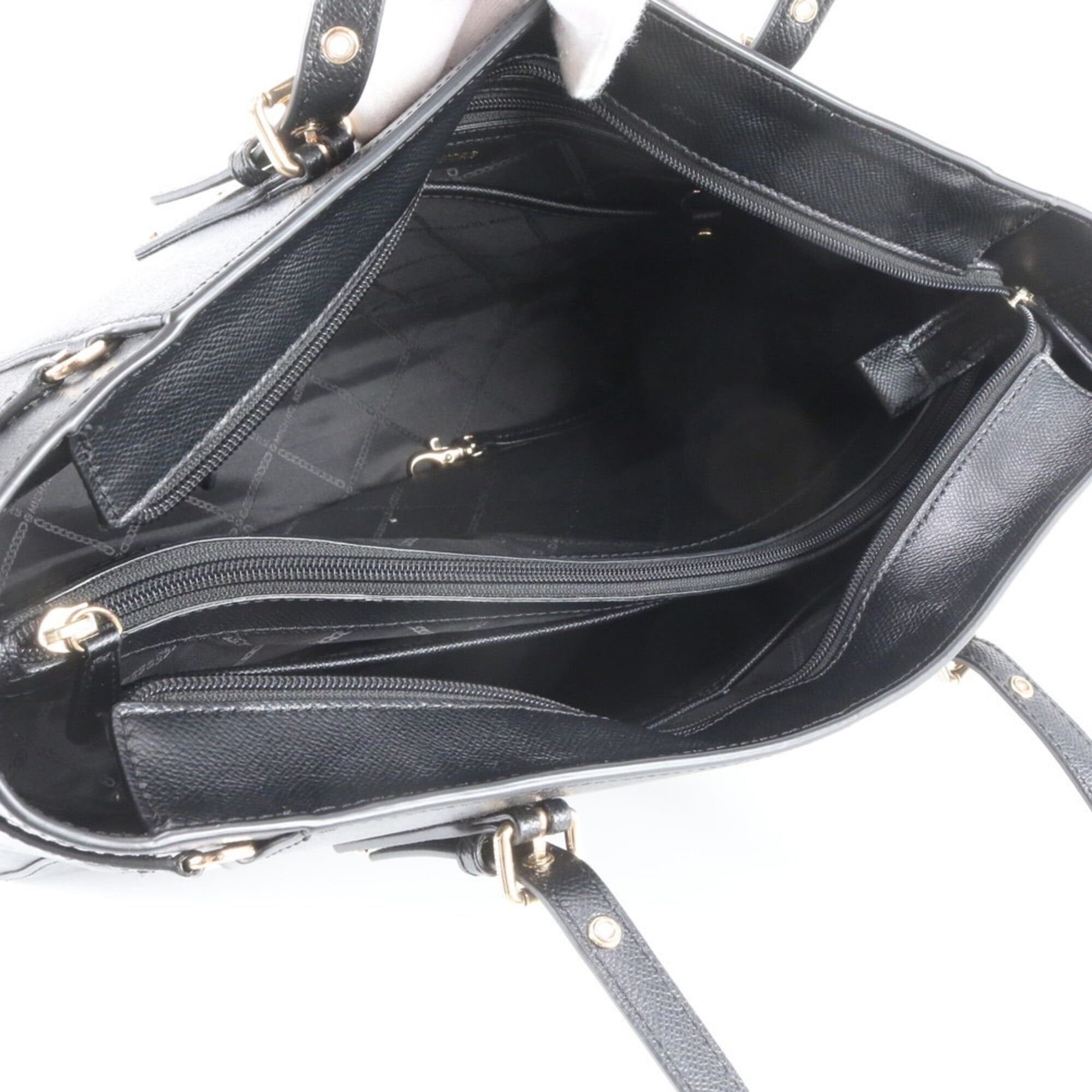 Michael Kors Michael Kors Leather Tote Bag Shoulder Handbag Black Women's Size ONE SIZE - 7 Thumbnail