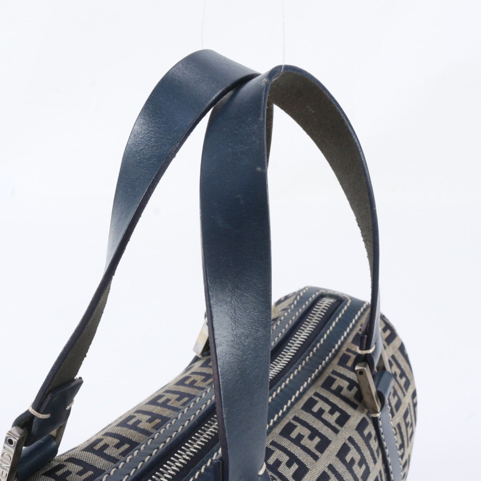 Fendi Fendi Zucchino Mini Boston Bag 16327 Leather Handbag Tote Navy Blue Women's Size ONE SIZE - 2 Thumbnail