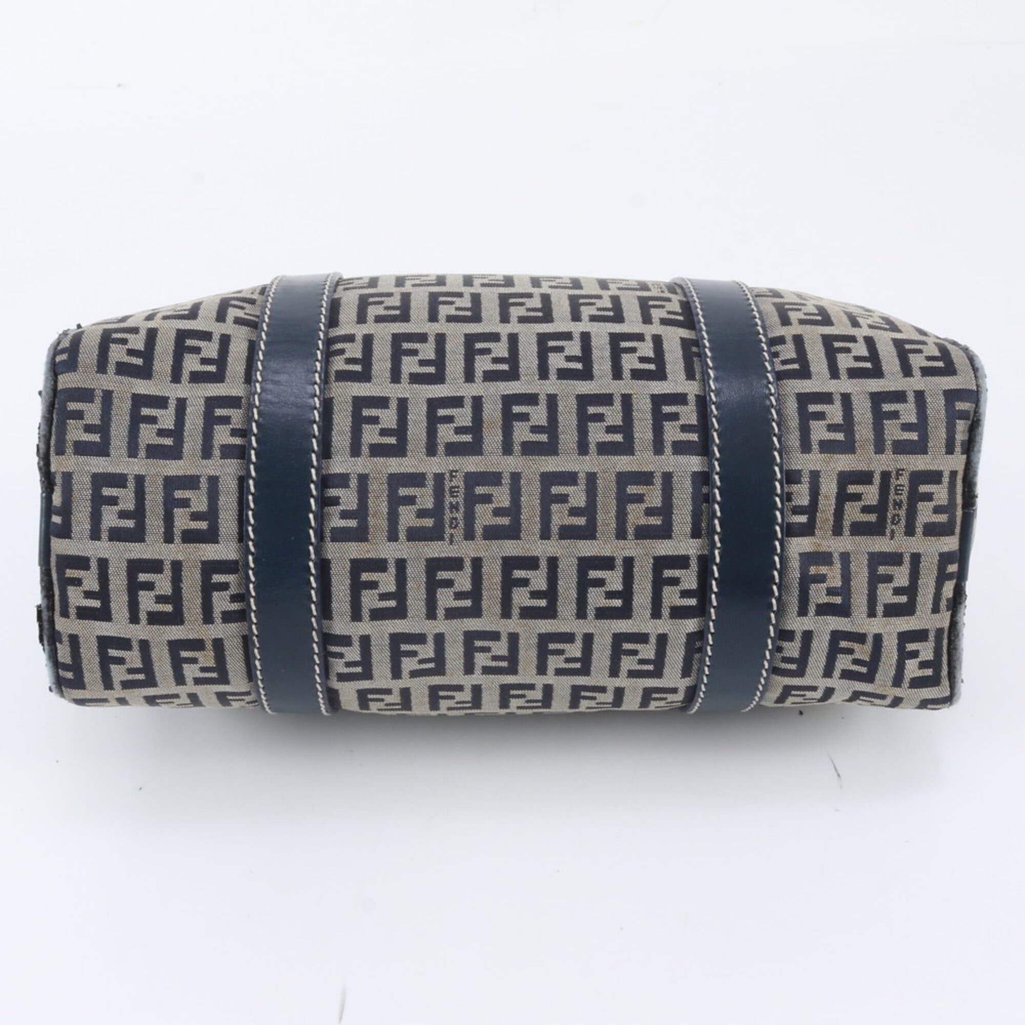 Fendi Fendi Zucchino Mini Boston Bag 16327 Leather Handbag Tote Navy Blue Women's Size ONE SIZE - 5 Thumbnail