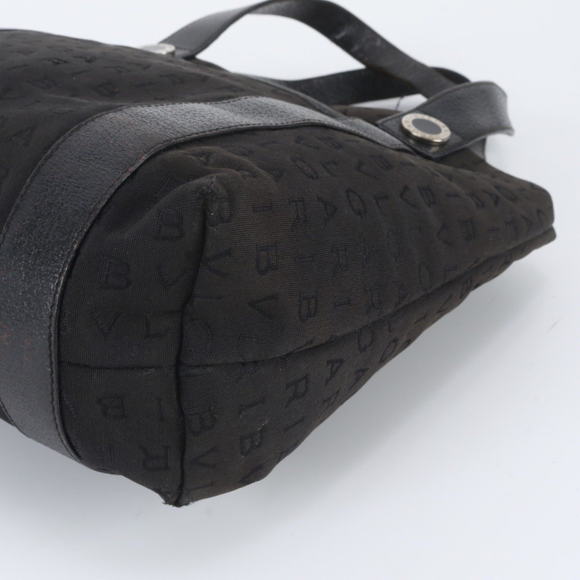 Bvlgari Bvlgari Logomania Leather Canvas Tote Bag Shoulder Handbag Black Women's Size ONE SIZE - 3 Thumbnail