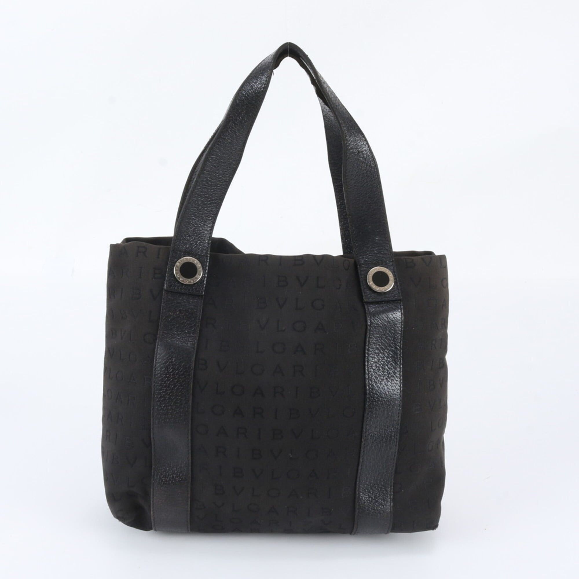 Bvlgari Bvlgari Logomania Leather Canvas Tote Bag Shoulder Handbag Black Women's Size ONE SIZE - 2 Thumbnail