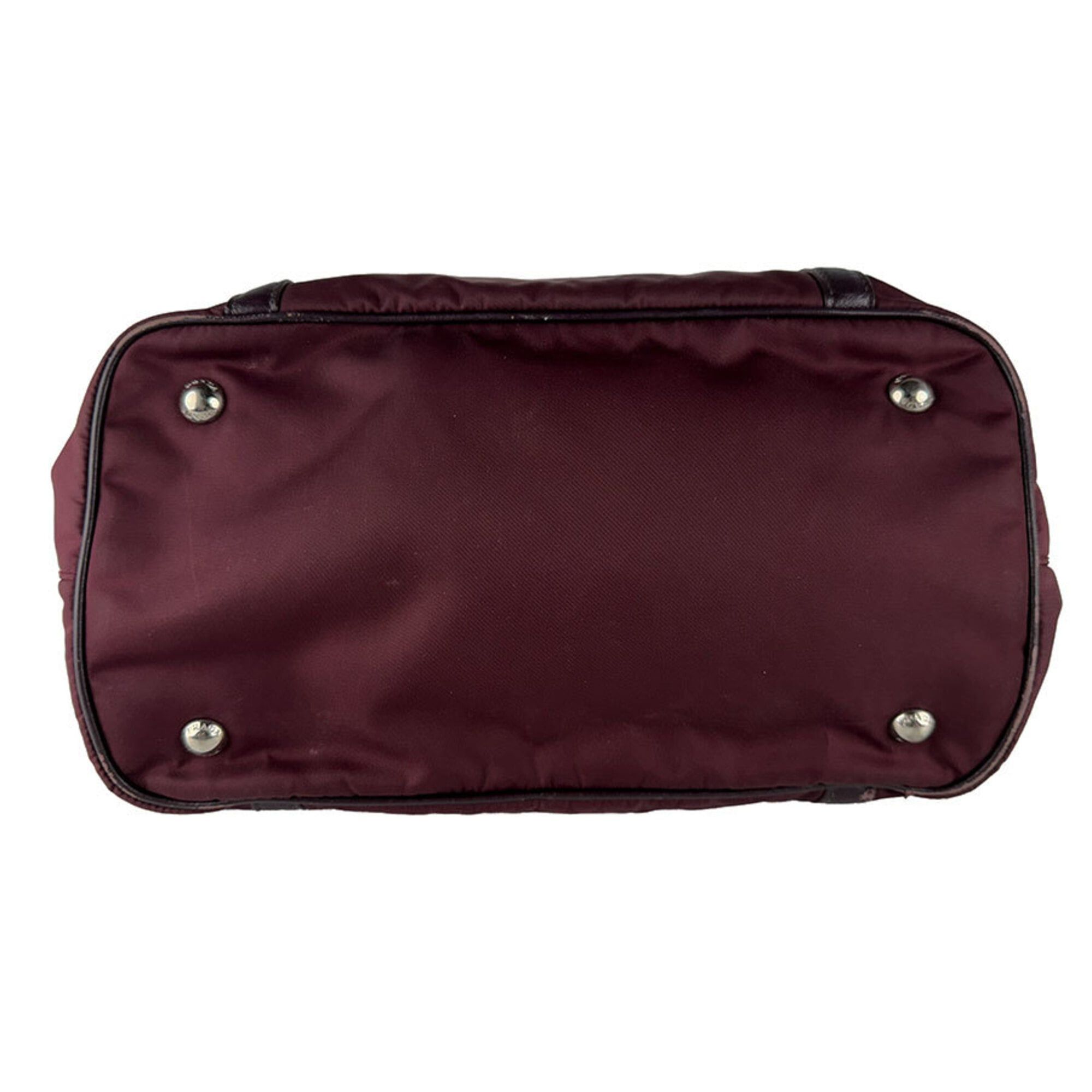 Prada Prada handbag/shoulder bag, nylon and leather, burgundy, women's, z10938 Size ONE SIZE - 4 Thumbnail