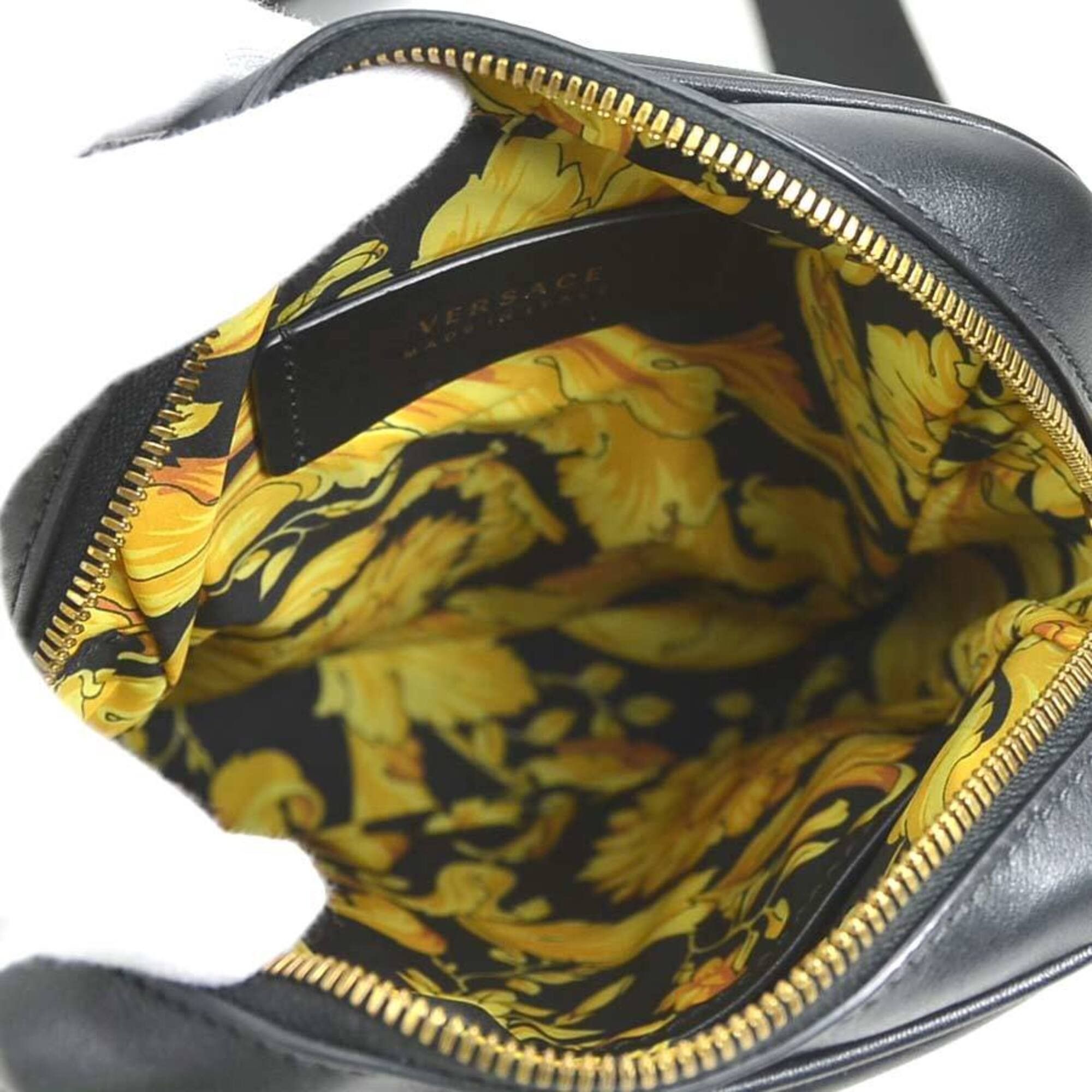 Versace Versace Medusa Crossbody Shoulder Bag, Leather, Black & Gold, Men's Women's, e62121k Size ONE SIZE - 5 Thumbnail