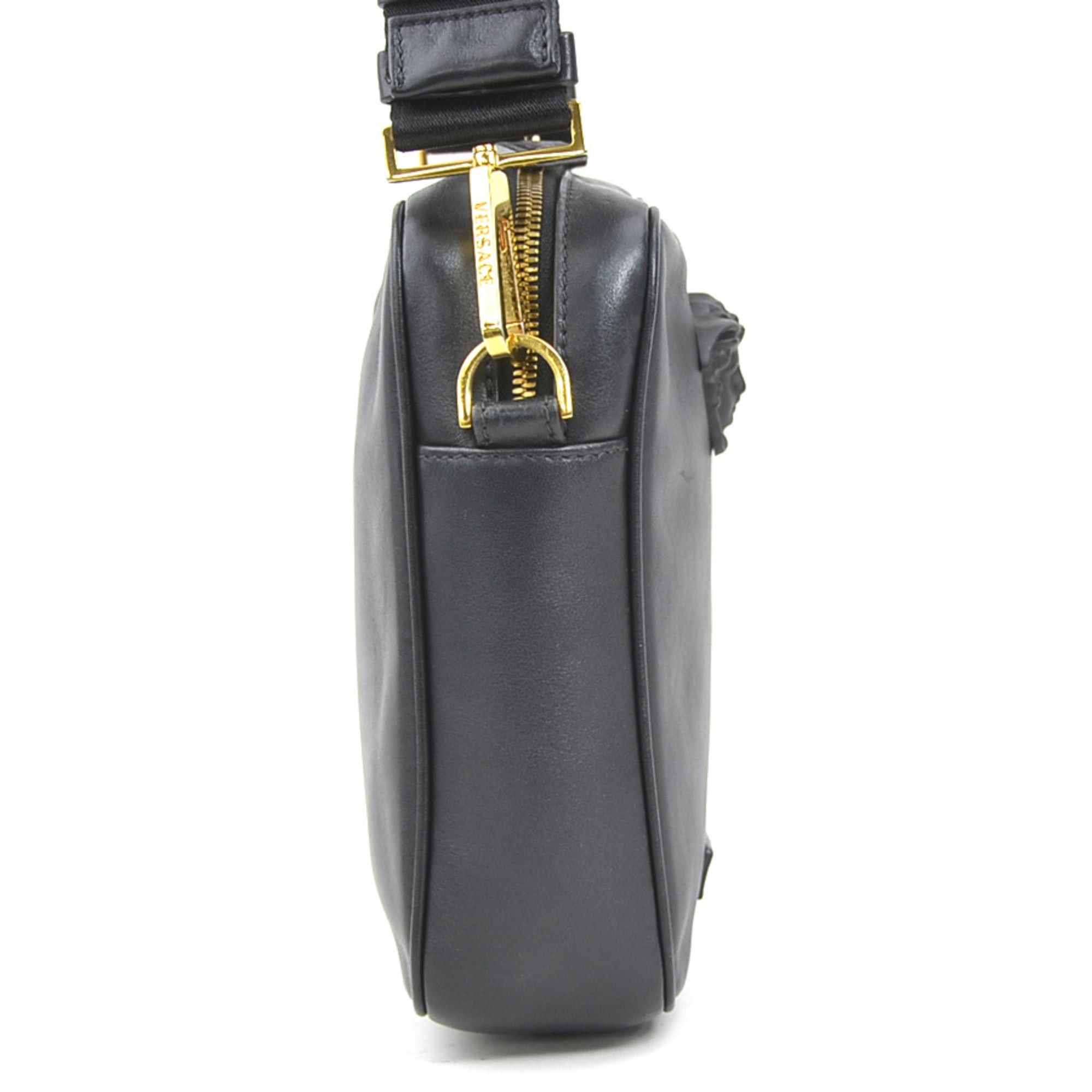Versace Versace Medusa Crossbody Shoulder Bag, Leather, Black & Gold, Men's Women's, e62121k Size ONE SIZE - 2 Thumbnail