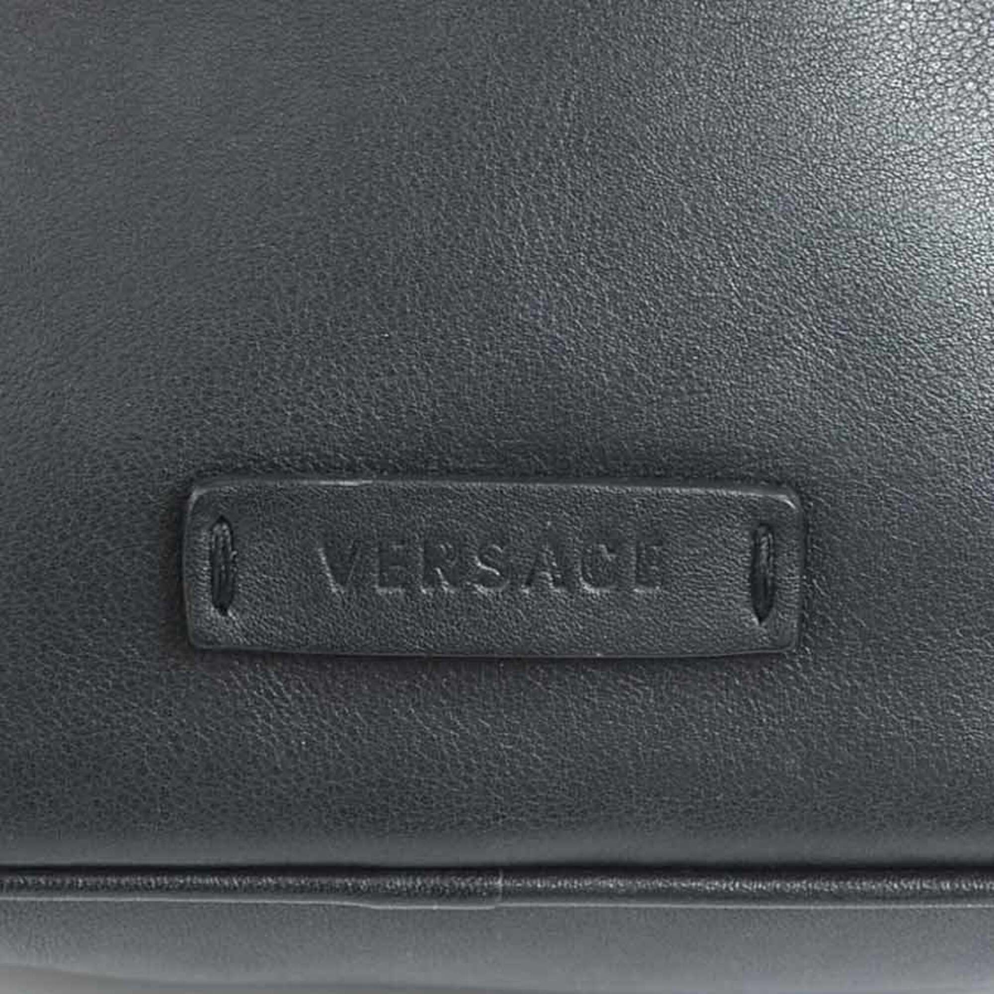 Versace Versace Medusa Crossbody Shoulder Bag, Leather, Black & Gold, Men's Women's, e62121k Size ONE SIZE - 14 Thumbnail