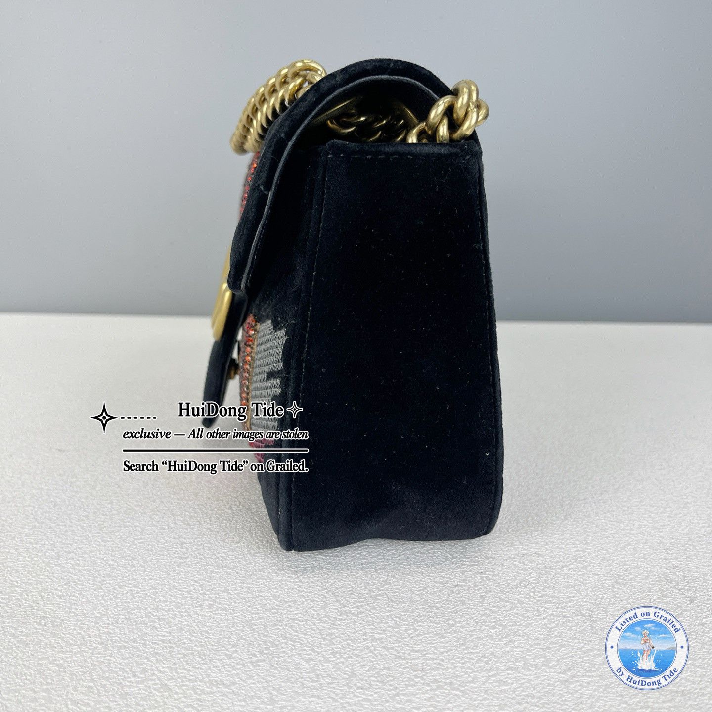 Gucci Gucci GG Marmont Sequin Velvet Shoulder Bag Size ONE SIZE - 4 Thumbnail
