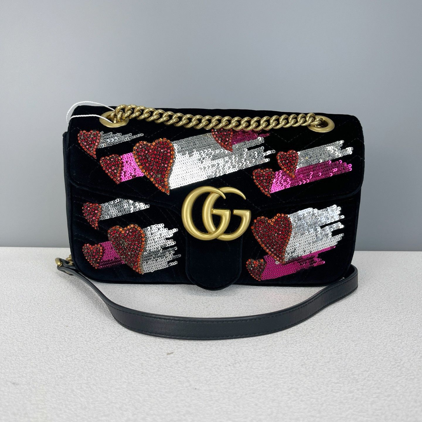 Gucci Gucci GG Marmont Sequin Velvet Shoulder Bag Size ONE SIZE - 2 Thumbnail