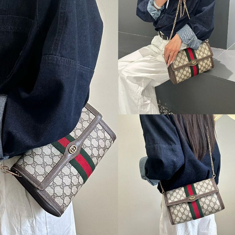 Gucci Gucci Ophidia Coated Canvas Shoulder Bag Size ONE SIZE - 4 Thumbnail