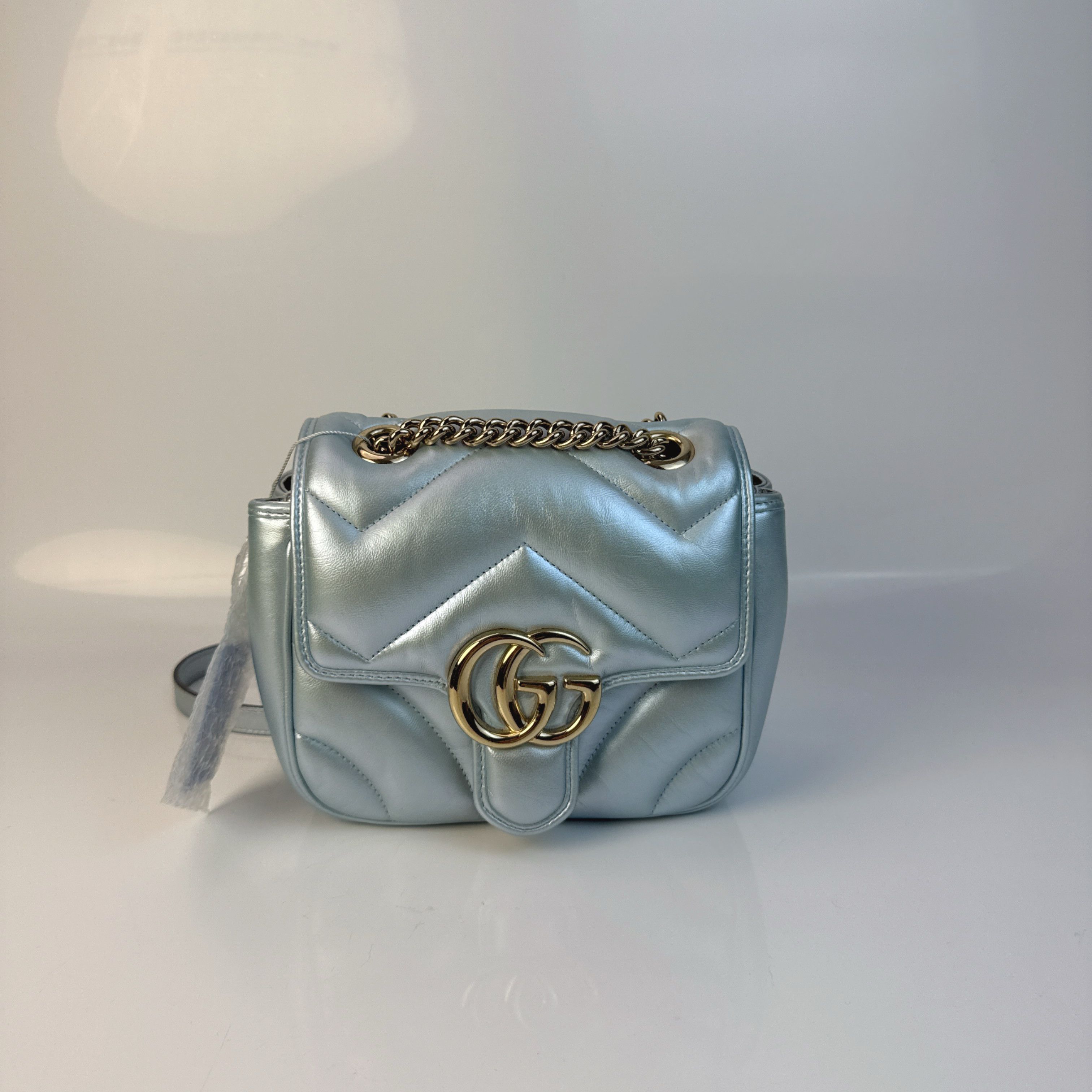 Gucci Gucci GG Marmont Metallic Quilted Leather Shoulder Bag Size ONE SIZE - 2 Thumbnail