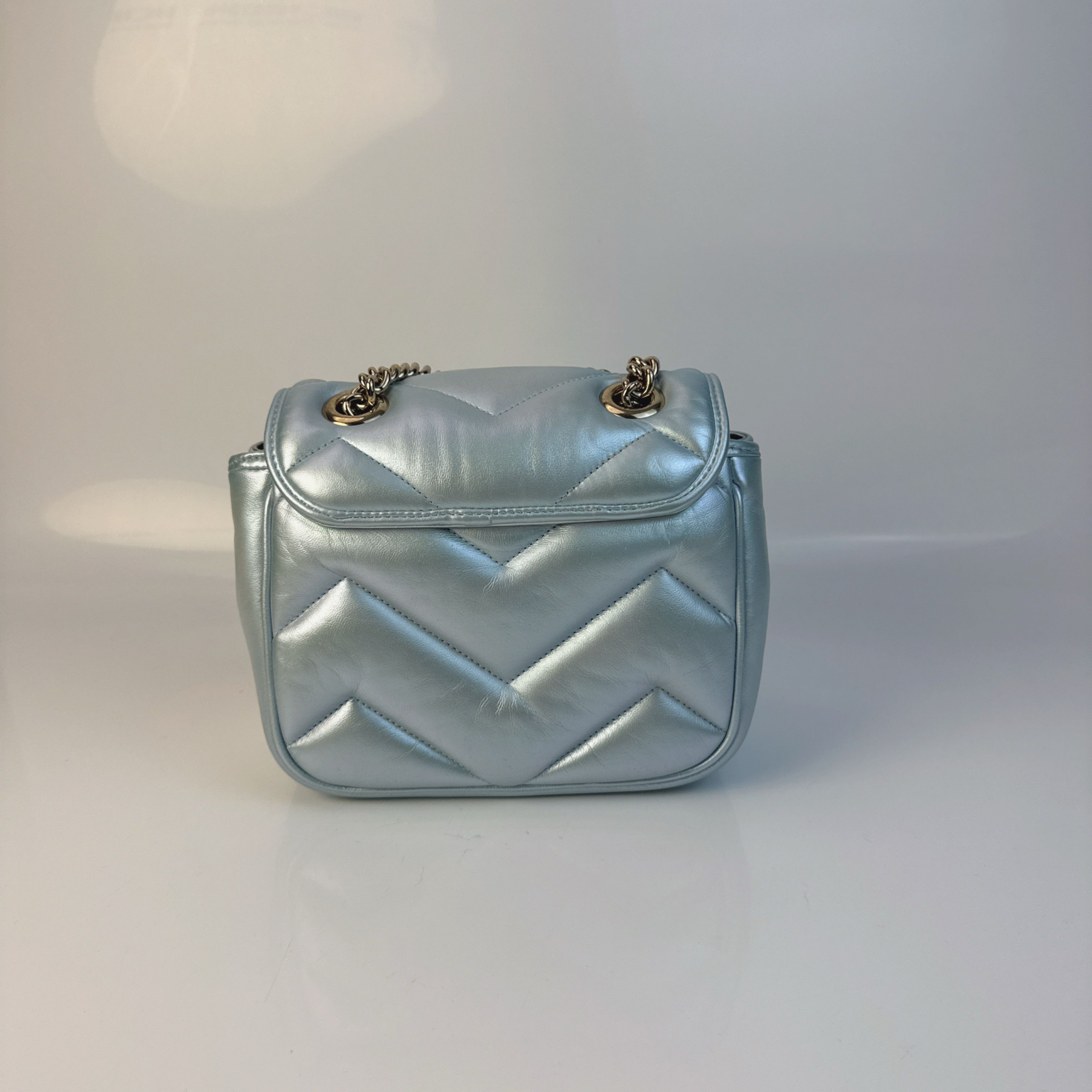 Gucci Gucci GG Marmont Metallic Quilted Leather Shoulder Bag Size ONE SIZE - 5 Thumbnail