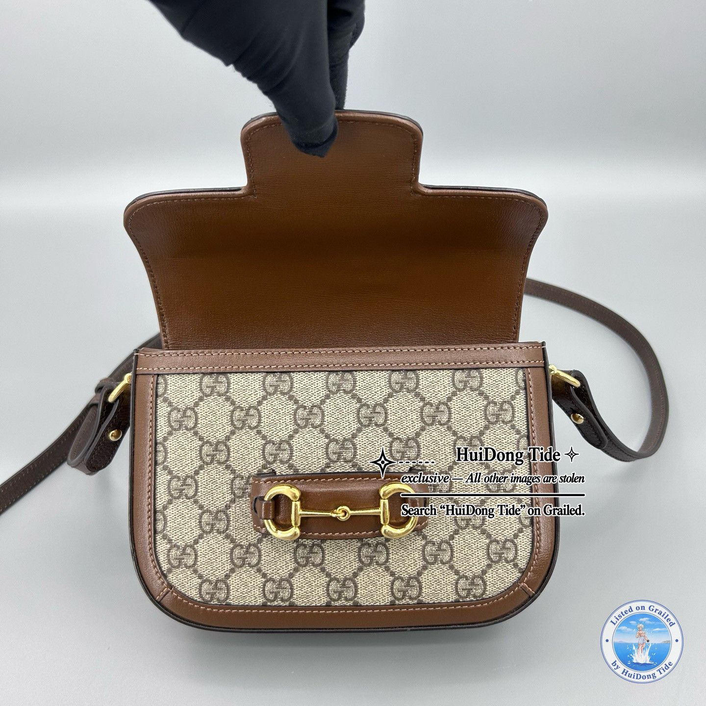 Gucci Gucci Horsebit 1955 Canvas Shoulder Bag ONE SIZE Size ONE SIZE - 9 Thumbnail