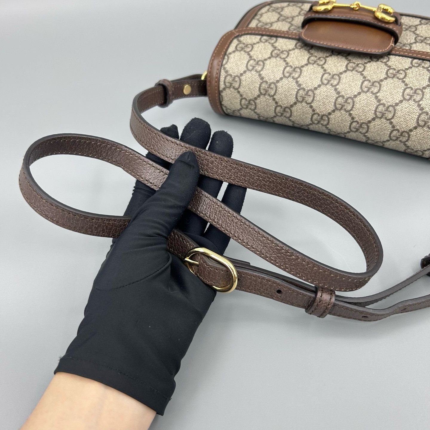Gucci Gucci Horsebit 1955 Canvas Shoulder Bag ONE SIZE Size ONE SIZE - 8 Thumbnail