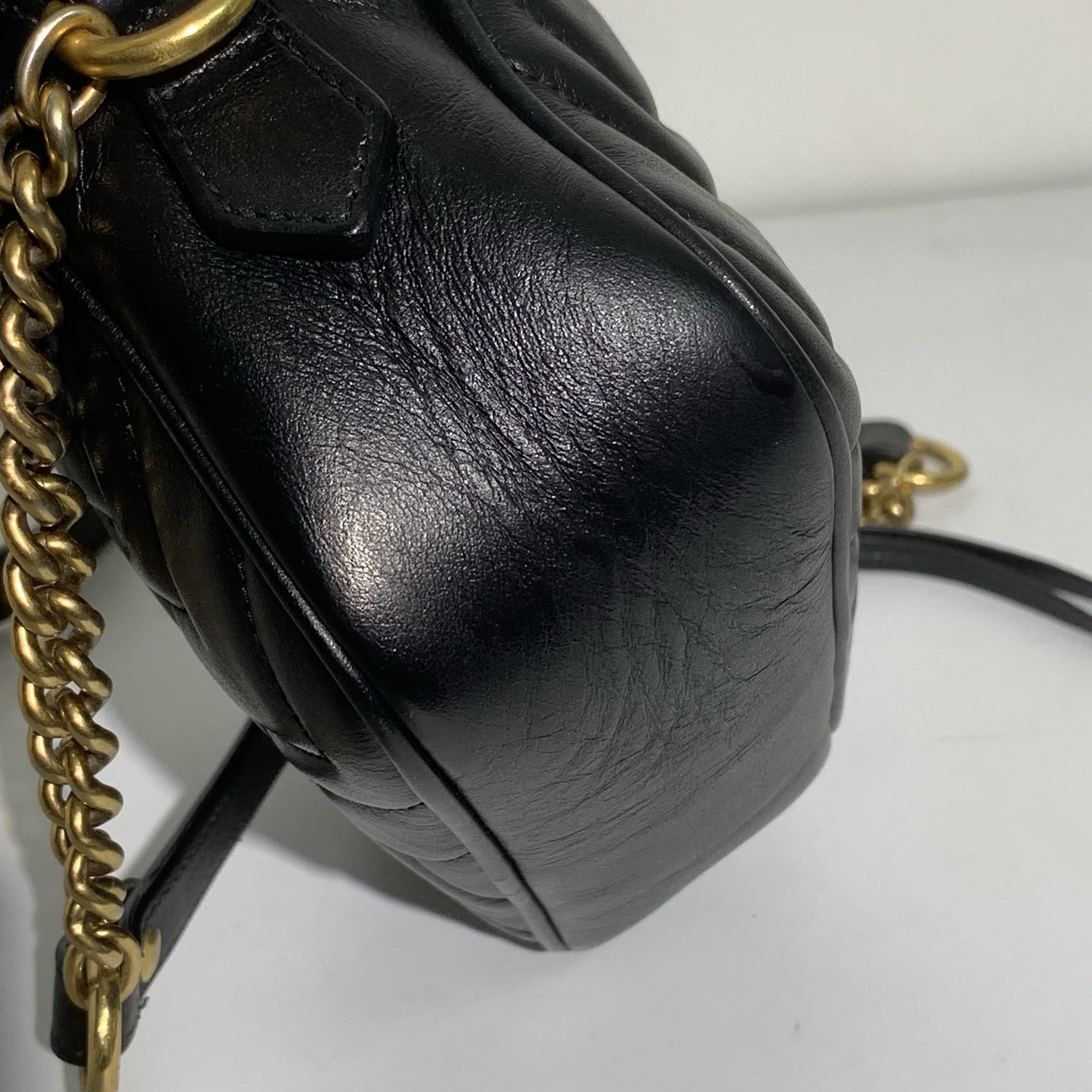 Gucci Gucci GG Marmont Black Quilted Leather Shoulder Bag Size ONE SIZE - 11 Thumbnail