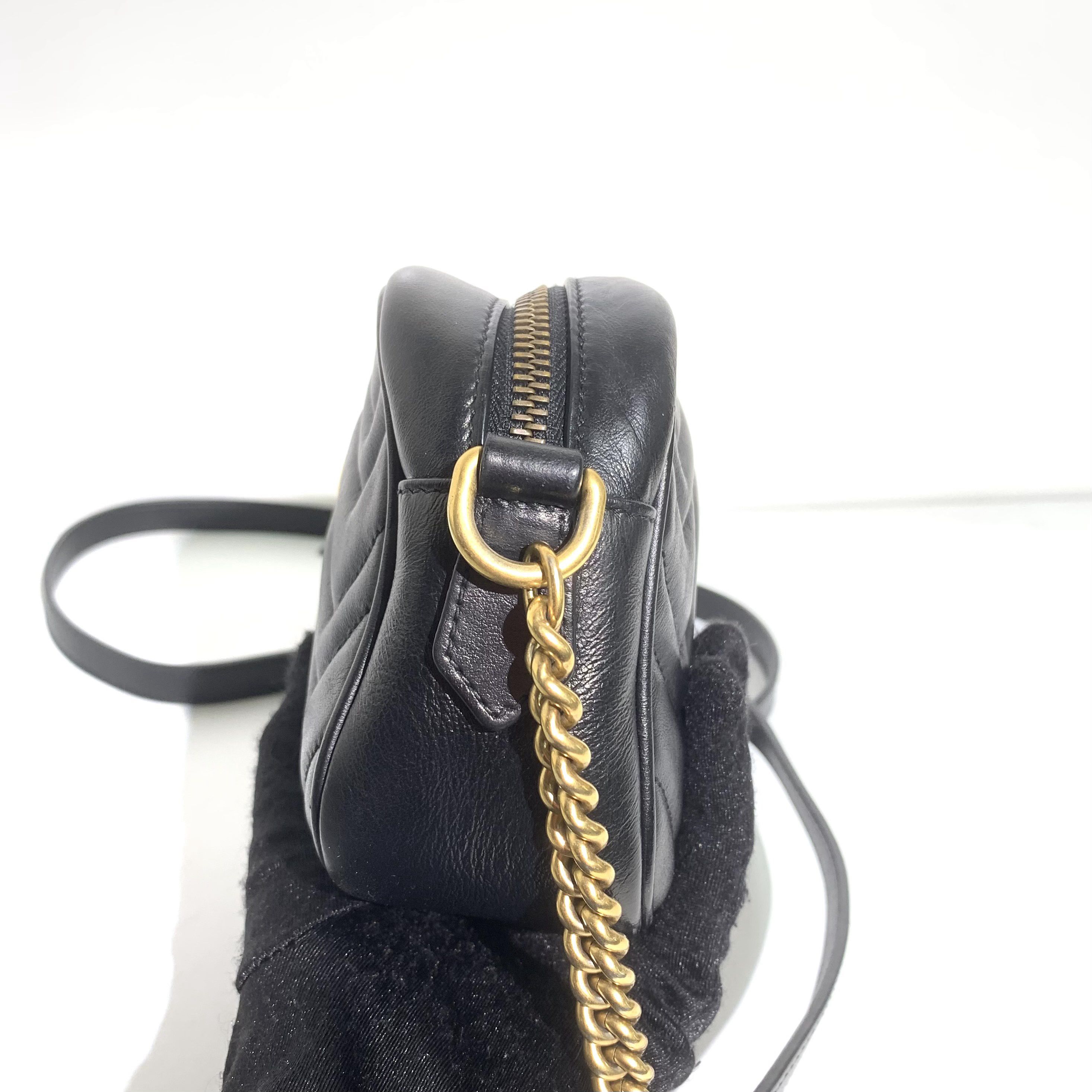 Gucci Gucci GG Marmont Black Quilted Leather Shoulder Bag Size ONE SIZE - 5 Thumbnail