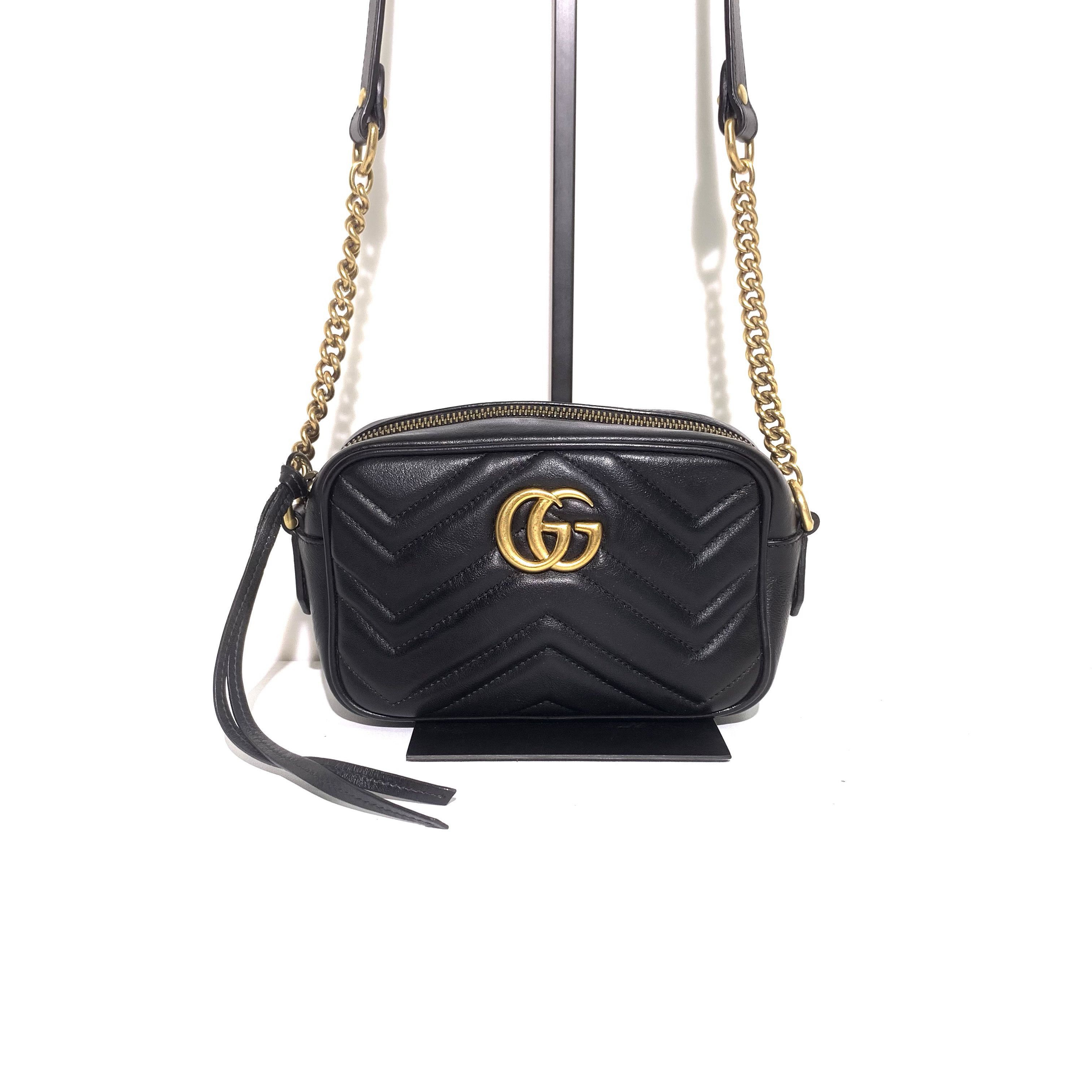 Gucci Gucci GG Marmont Black Quilted Leather Shoulder Bag Size ONE SIZE - 2 Thumbnail
