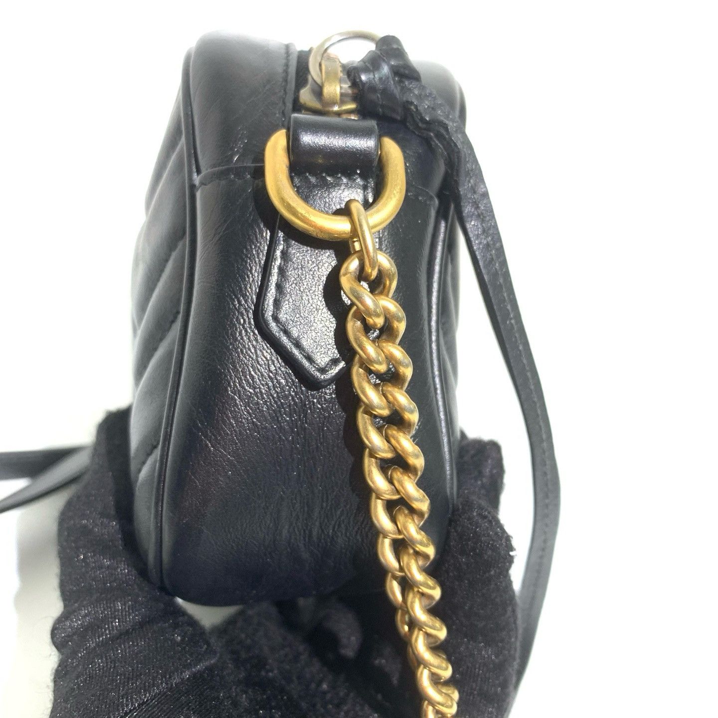 Gucci Gucci GG Marmont Black Quilted Leather Shoulder Bag Size ONE SIZE - 4 Thumbnail