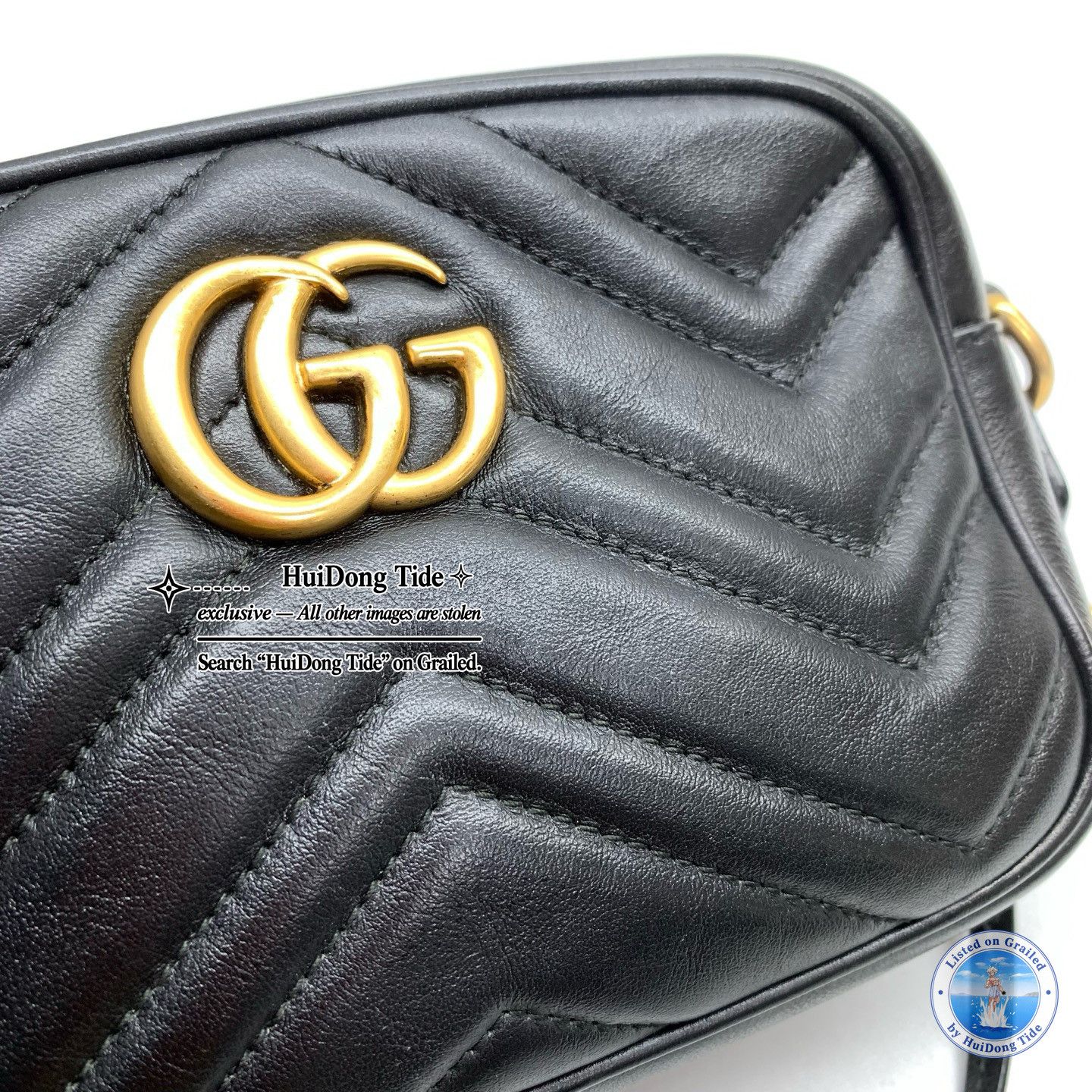 Gucci Gucci GG Marmont Black Quilted Leather Shoulder Bag Size ONE SIZE - 10 Thumbnail