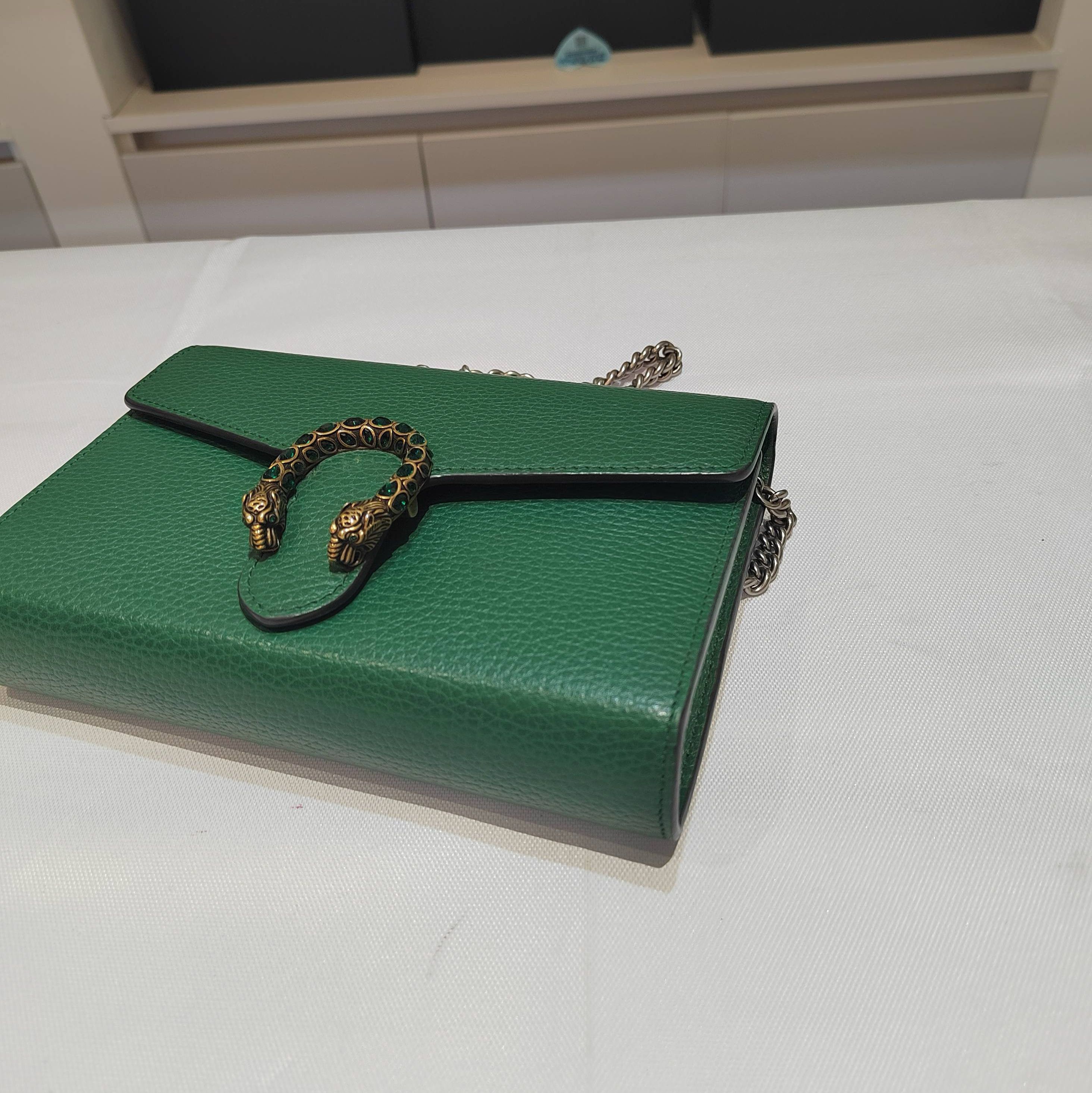 Gucci Gucci Dionysus Green Leather Tiger Head Shoulder Bag Size ONE SIZE - 5 Thumbnail