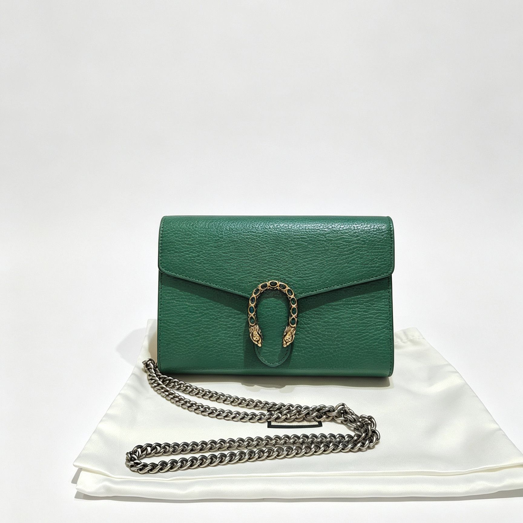 Gucci Gucci Dionysus Green Leather Tiger Head Shoulder Bag Size ONE SIZE - 2 Thumbnail
