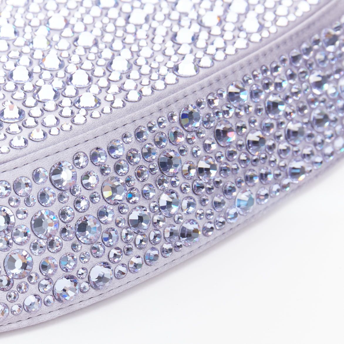 Prada PRADA Cleo blue crystal encrusted satin triangle logo underarm shoulder bag Size ONE SIZE - 8 Thumbnail