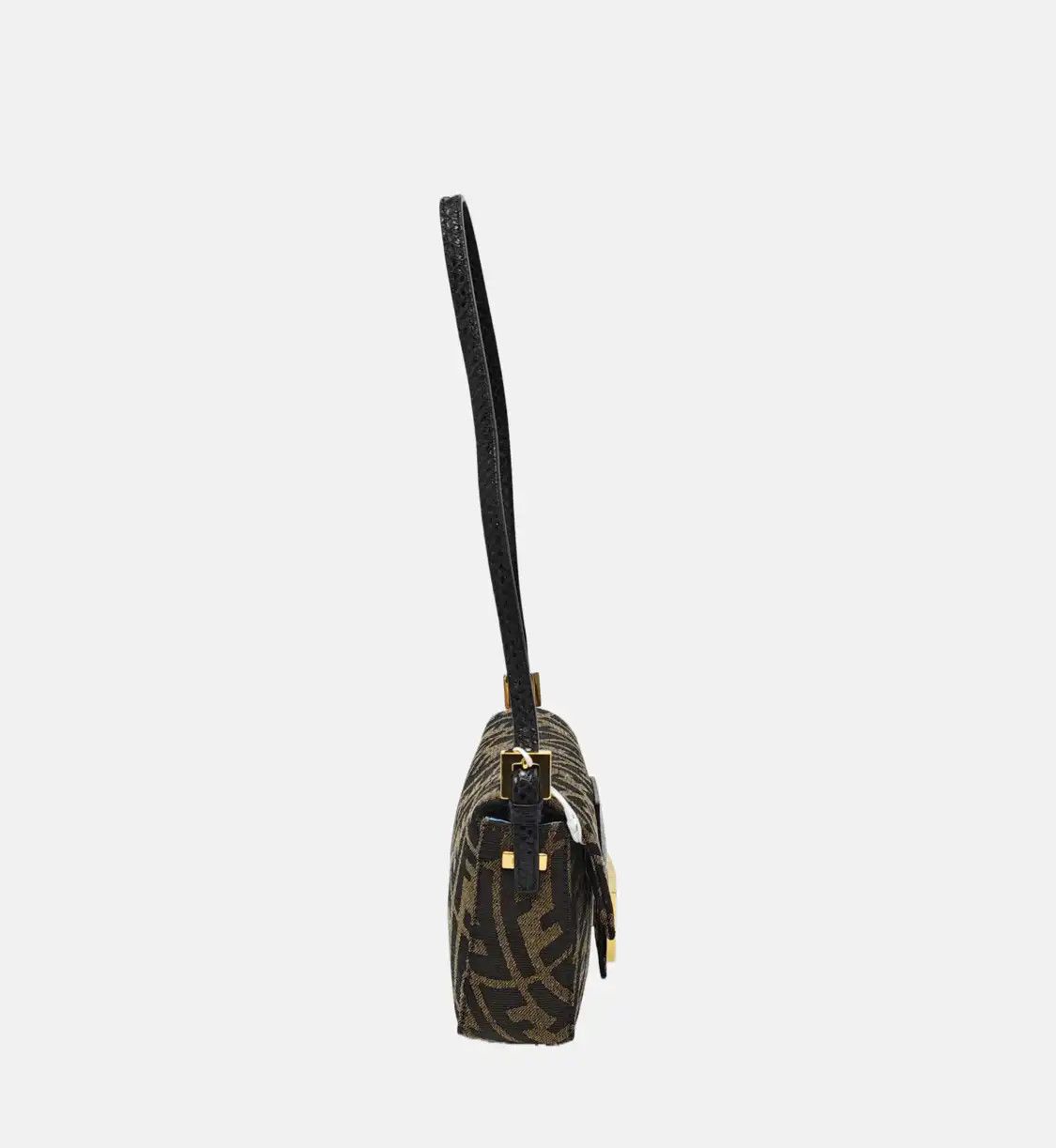Fendi FENDI Baguette Small brown fabric shoulder bag gold hardware detachable strap Size ONE SIZE - 4 Thumbnail