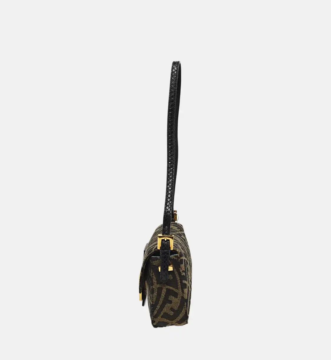 Fendi FENDI Baguette Small brown fabric shoulder bag gold hardware detachable strap Size ONE SIZE - 3 Thumbnail