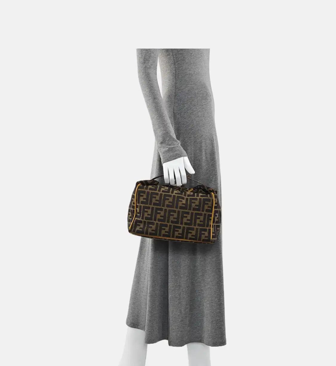 Fendi FENDI brown canvas doubleF handbag gold hardware Size ONE SIZE - 2 Thumbnail