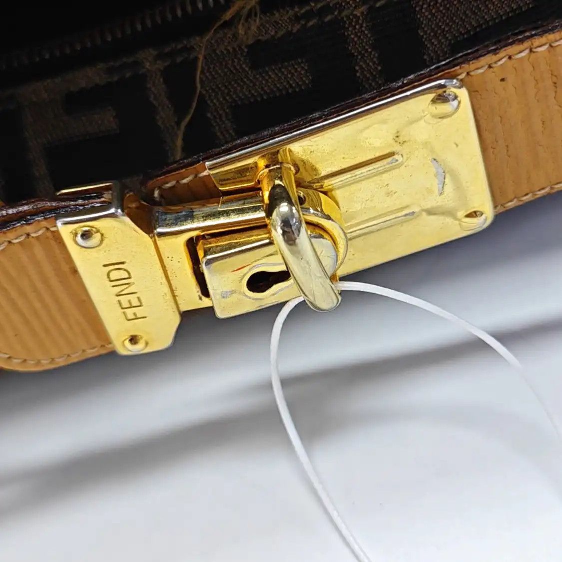 Fendi FENDI brown canvas doubleF handbag gold hardware Size ONE SIZE - 8 Thumbnail