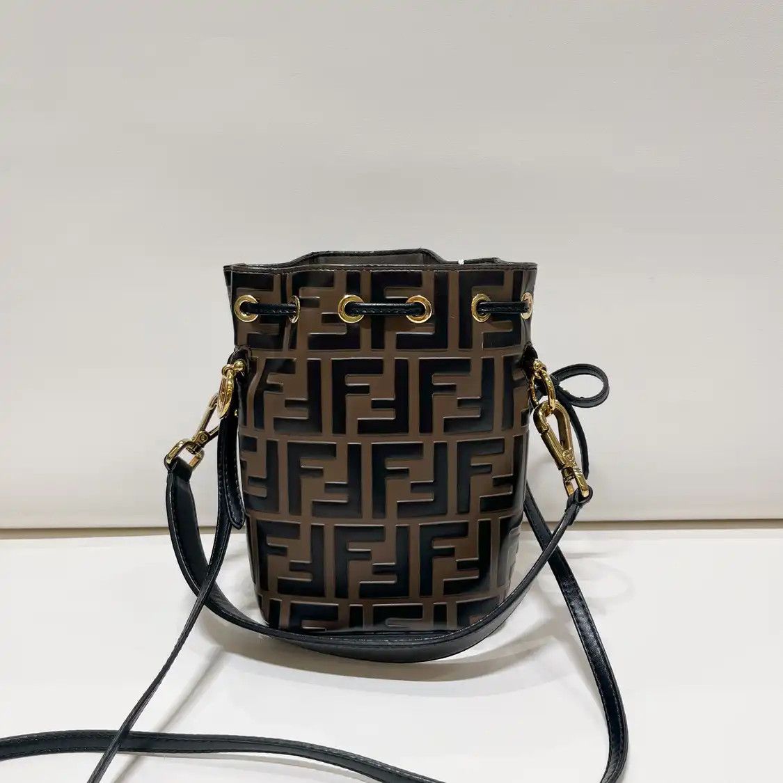 Fendi FENDI Mon Tresor mini brown cowhide leather doubleF monogram crossbody bag Size ONE SIZE - 2 Thumbnail
