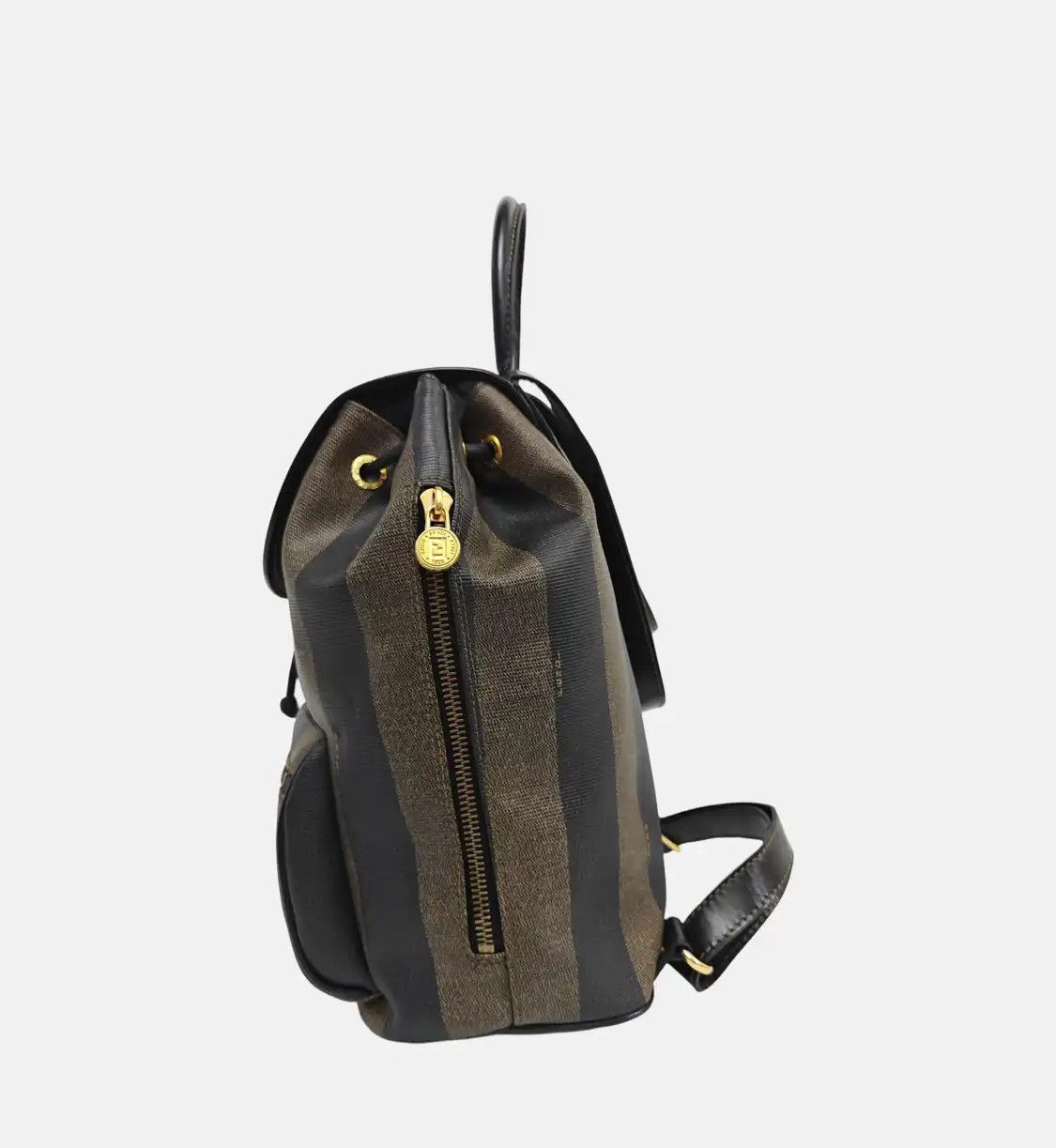 Fendi FENDI Pequin color-block coated canvas backpack gold hardware Size ONE SIZE - 3 Thumbnail