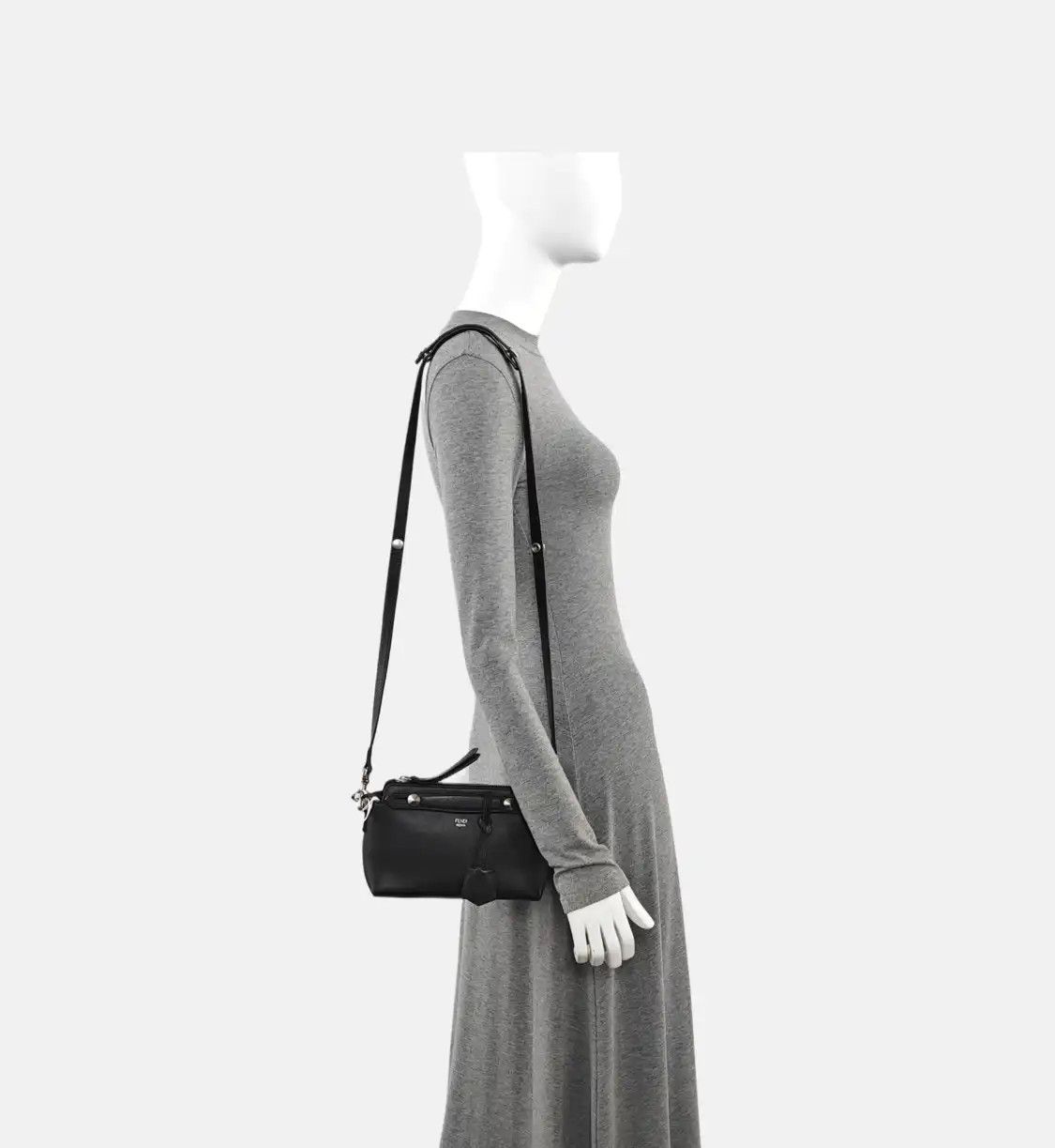 Fendi FENDI By The Way mini black cowhide leather stud crossbody bag shoulder bag hand Size ONE SIZE - 2 Thumbnail