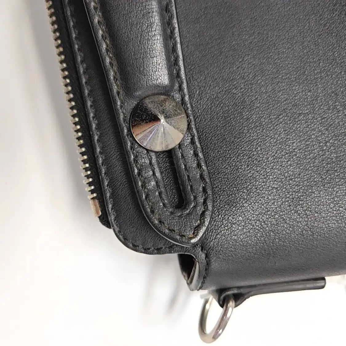 Fendi FENDI By The Way mini black cowhide leather stud crossbody bag shoulder bag hand Size ONE SIZE - 8 Thumbnail