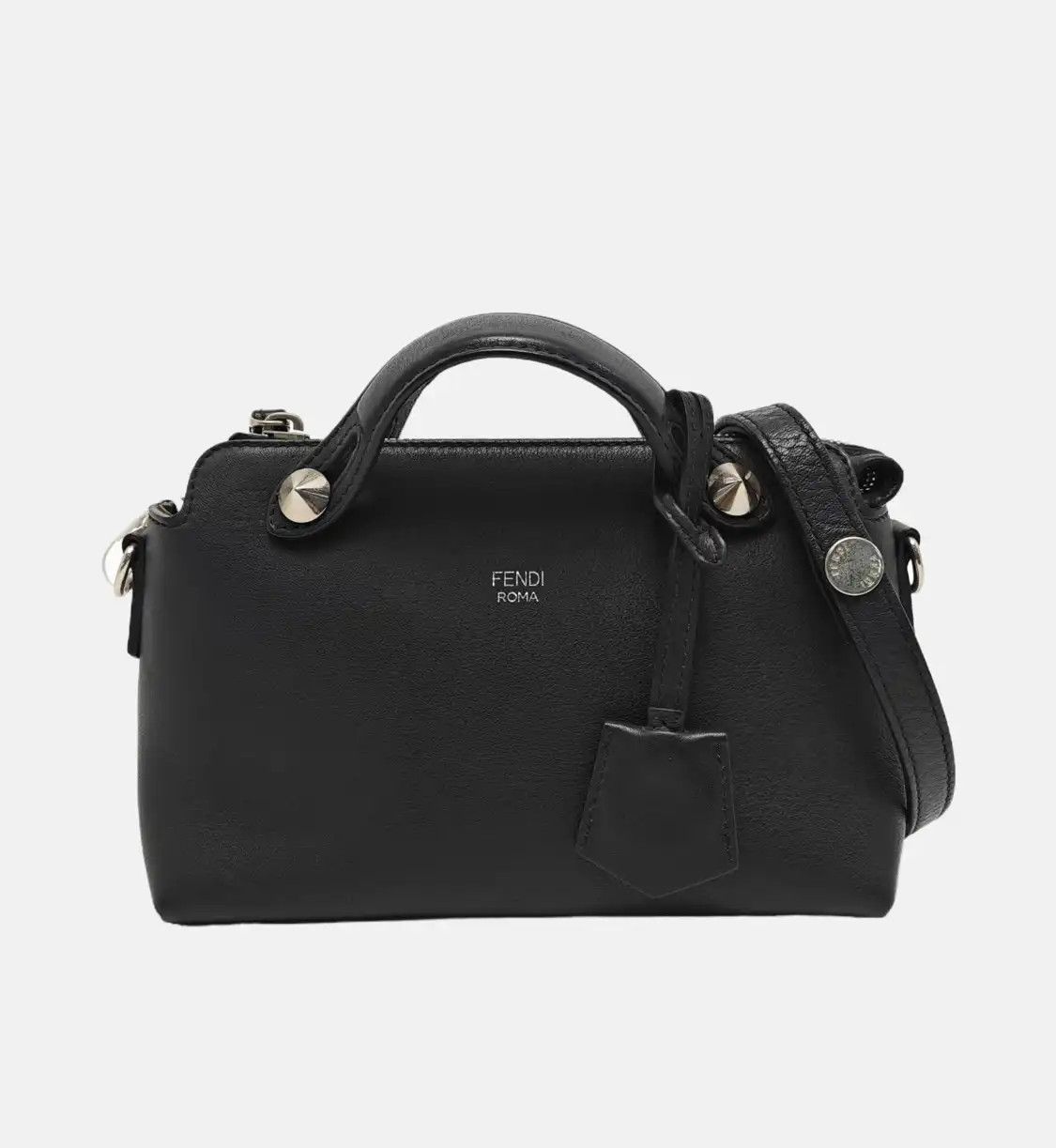 Fendi FENDI By The Way mini black cowhide leather stud crossbody bag shoulder bag hand Size ONE SIZE - 6 Thumbnail