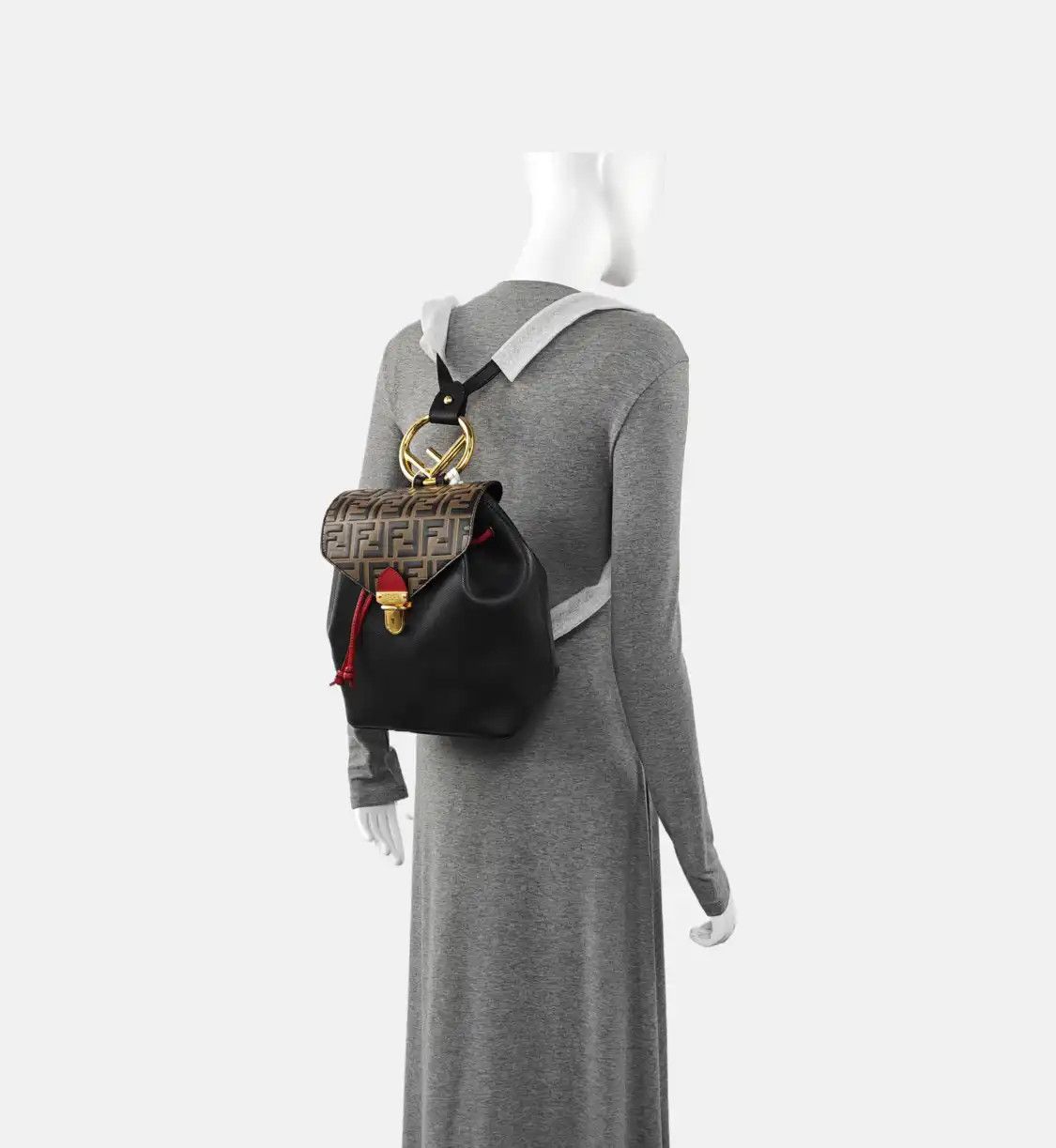 Fendi FENDI black cowhide leather doubleF backpack gold hardware Size ONE SIZE - 2 Thumbnail