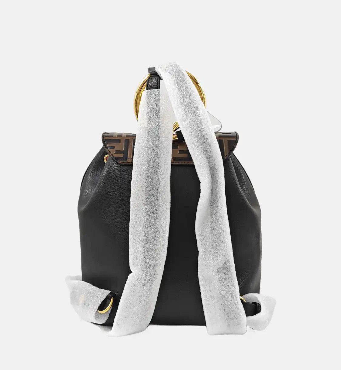 Fendi FENDI black cowhide leather doubleF backpack gold hardware Size ONE SIZE - 4 Thumbnail