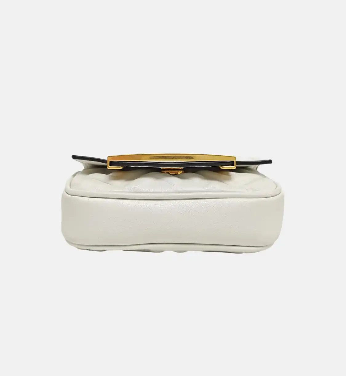 Fendi FENDI Baguette white sheepskin monogram shoulder bag crossbody bag gold hardware Size ONE SIZE - 6 Thumbnail