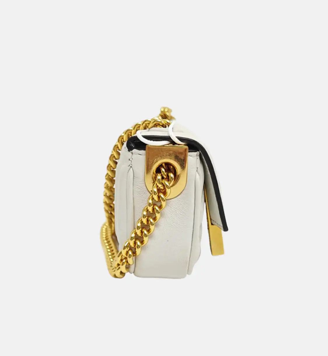 Fendi FENDI Baguette white sheepskin monogram shoulder bag crossbody bag gold hardware Size ONE SIZE - 4 Thumbnail