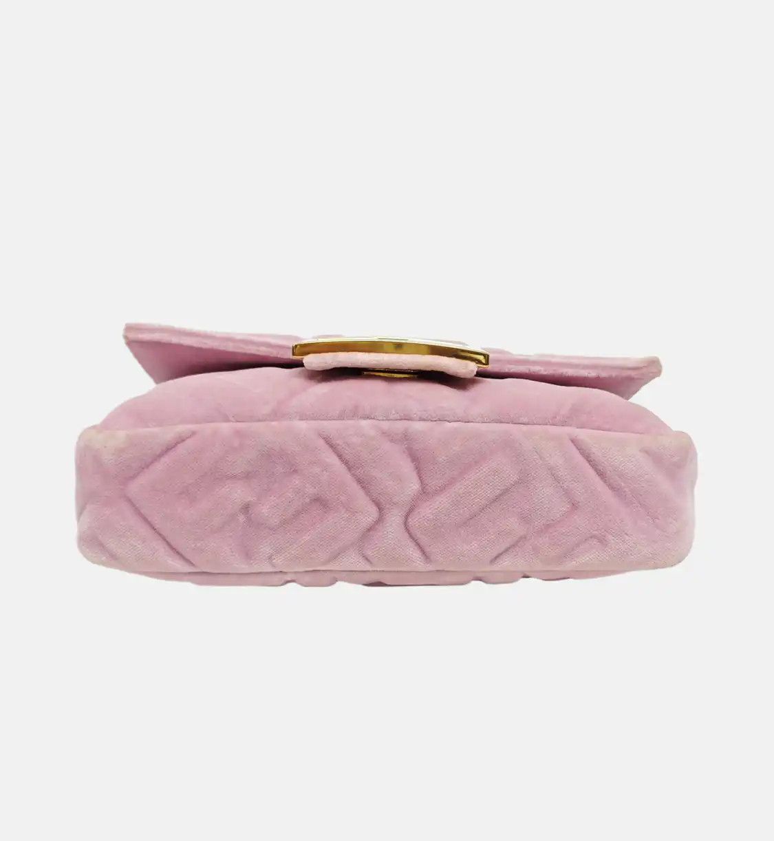 Fendi FENDI Baguette mini pink fabric doubleF shoulder bag gold hardware 2 striped det Size ONE SIZE - 5 Thumbnail