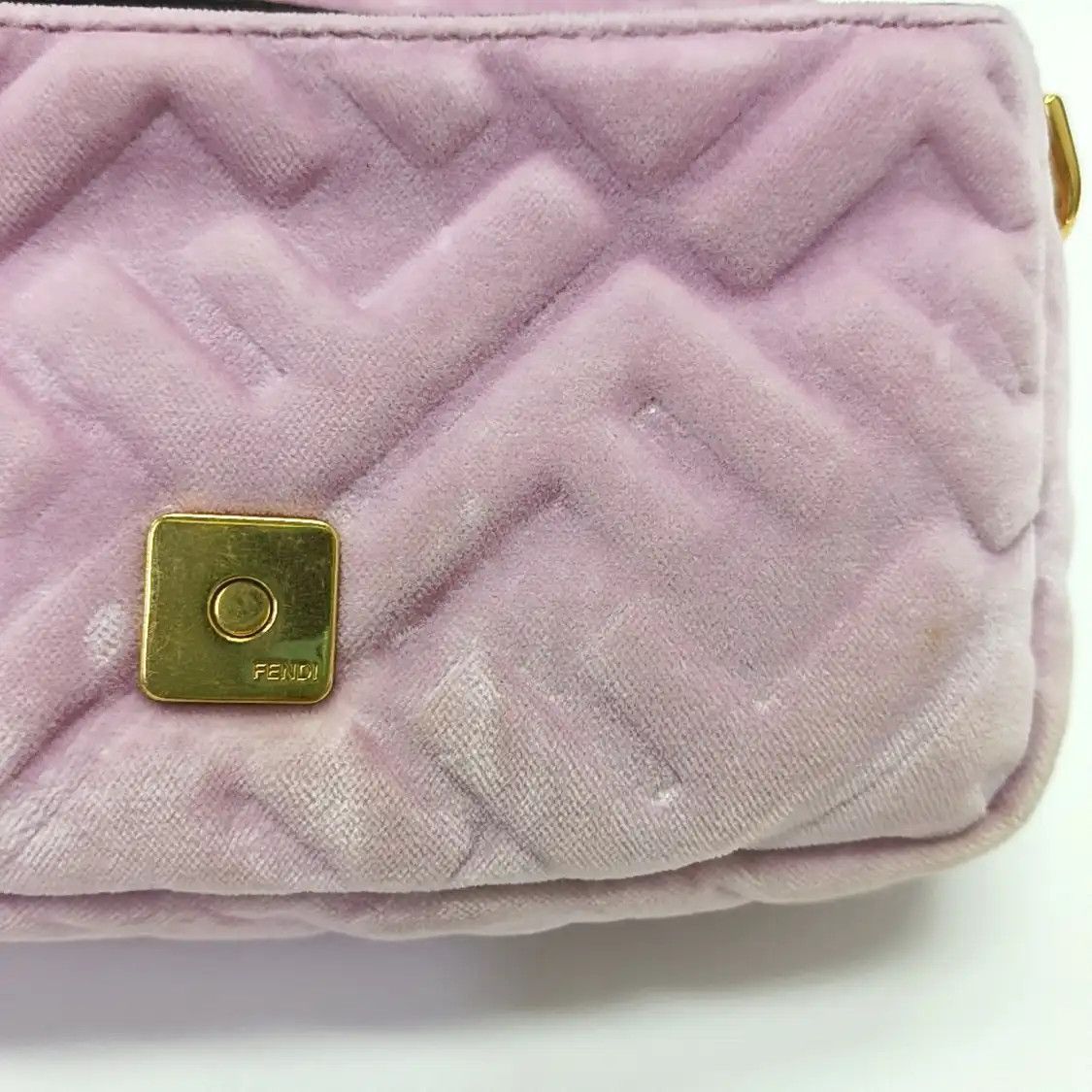 Fendi FENDI Baguette mini pink fabric doubleF shoulder bag gold hardware 2 striped det Size ONE SIZE - 10 Thumbnail