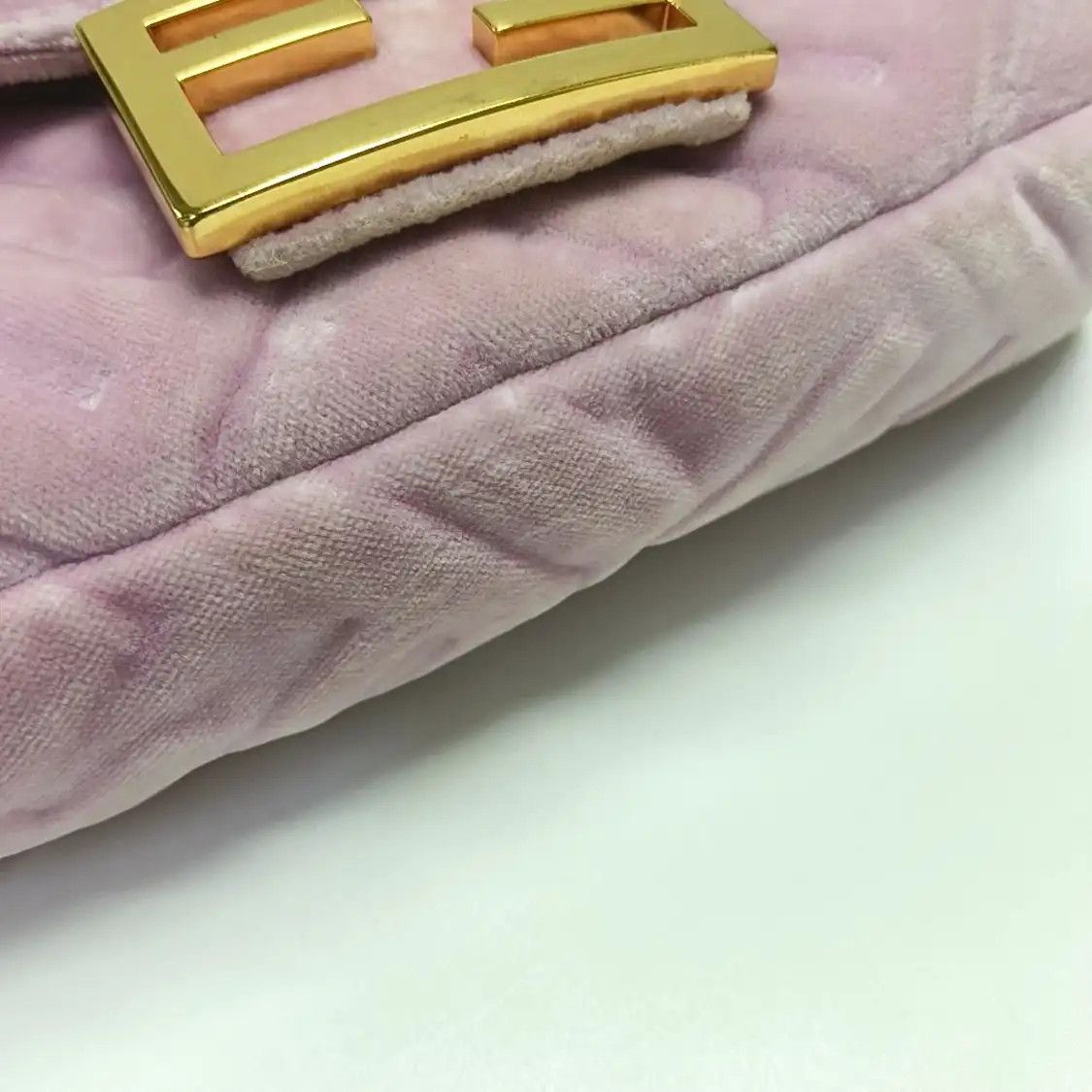 Fendi FENDI Baguette mini pink fabric doubleF shoulder bag gold hardware 2 striped det Size ONE SIZE - 17 Thumbnail